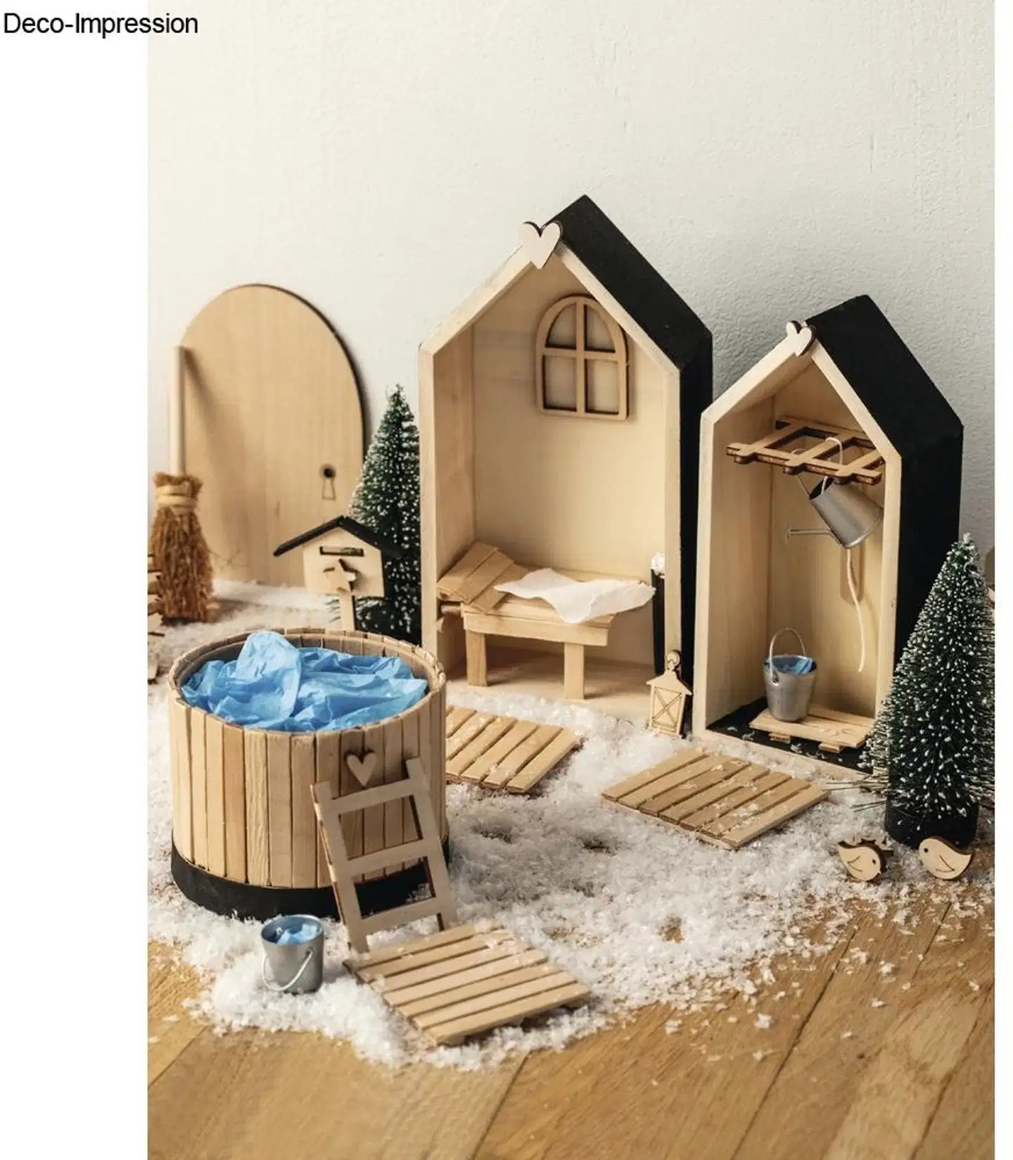 Rayher Hobby metallinen kastelukannu + ämpäri, 2 tyyppiä, 2-3 cm, itsepalveluarkki 4 kpl - 2