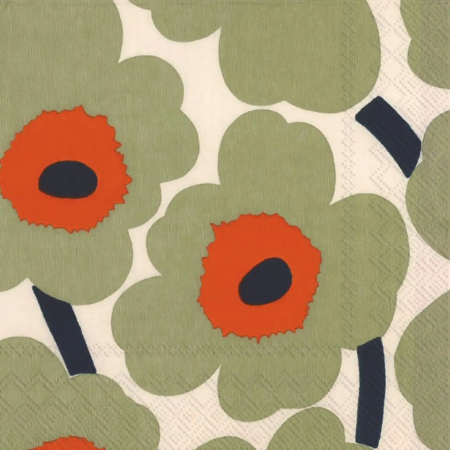 Marimekko 25cm Unikko kerma oranssi 20kpl lautasliina