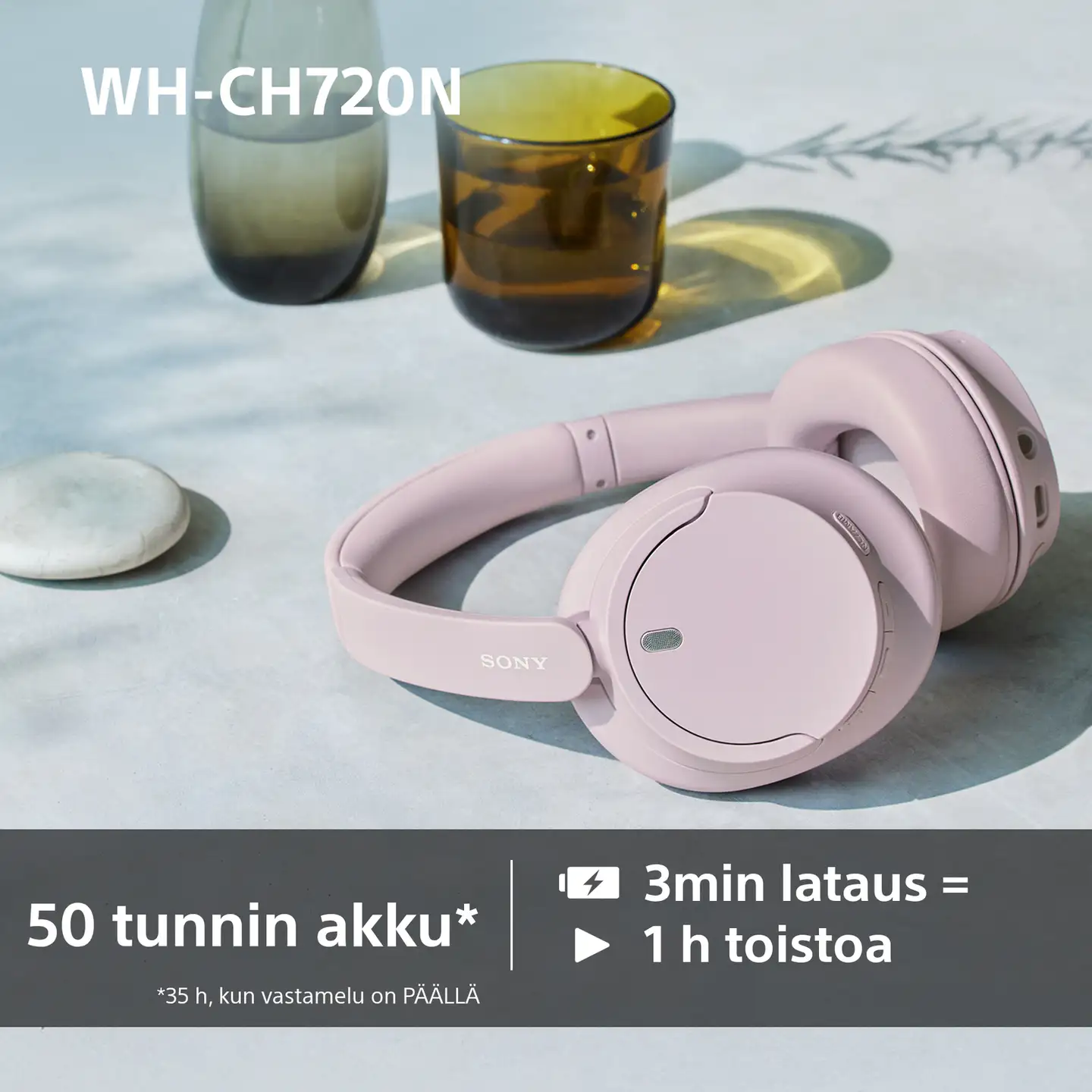 Sony langattomat vastamelusankakuulokkeet WH-CH720NB musta - 16