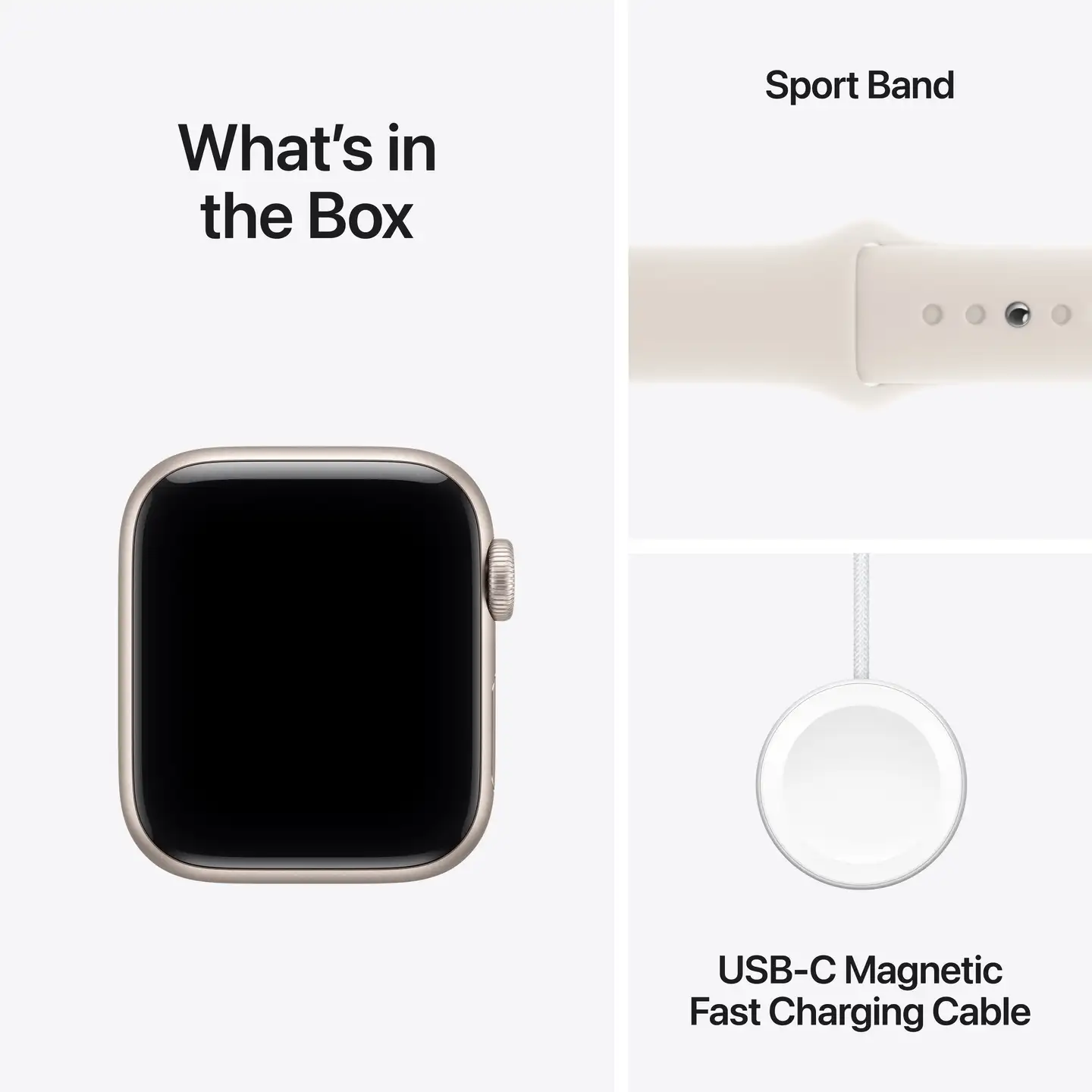 Apple Watch SE 3 GPS 40mm valkoinen alumiinikotelo, valkoinen sport ranneke - S/M - MEH34QN/A - 6