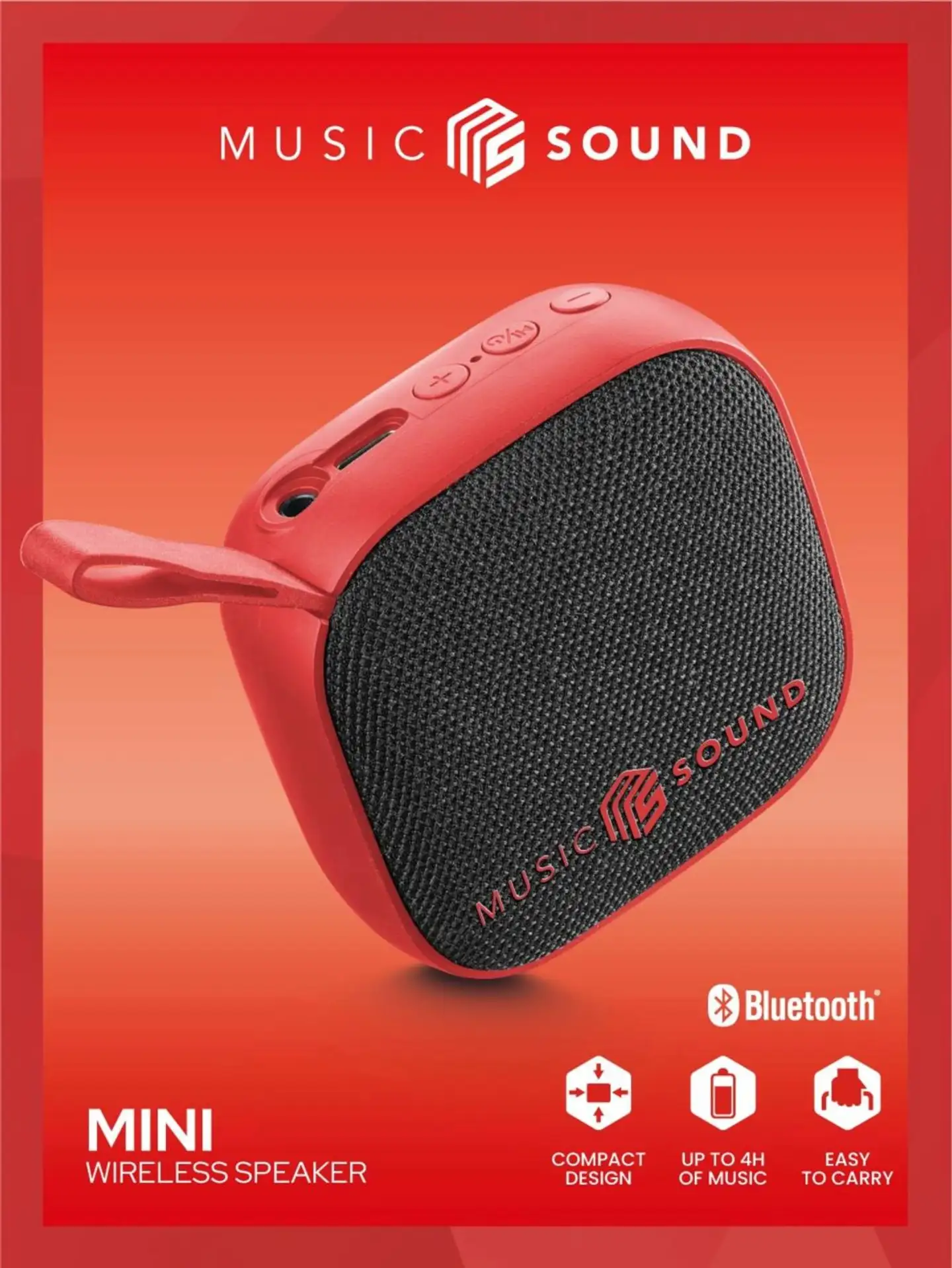 MusicSound Bluetooth kaiutin Mini punainen - 3