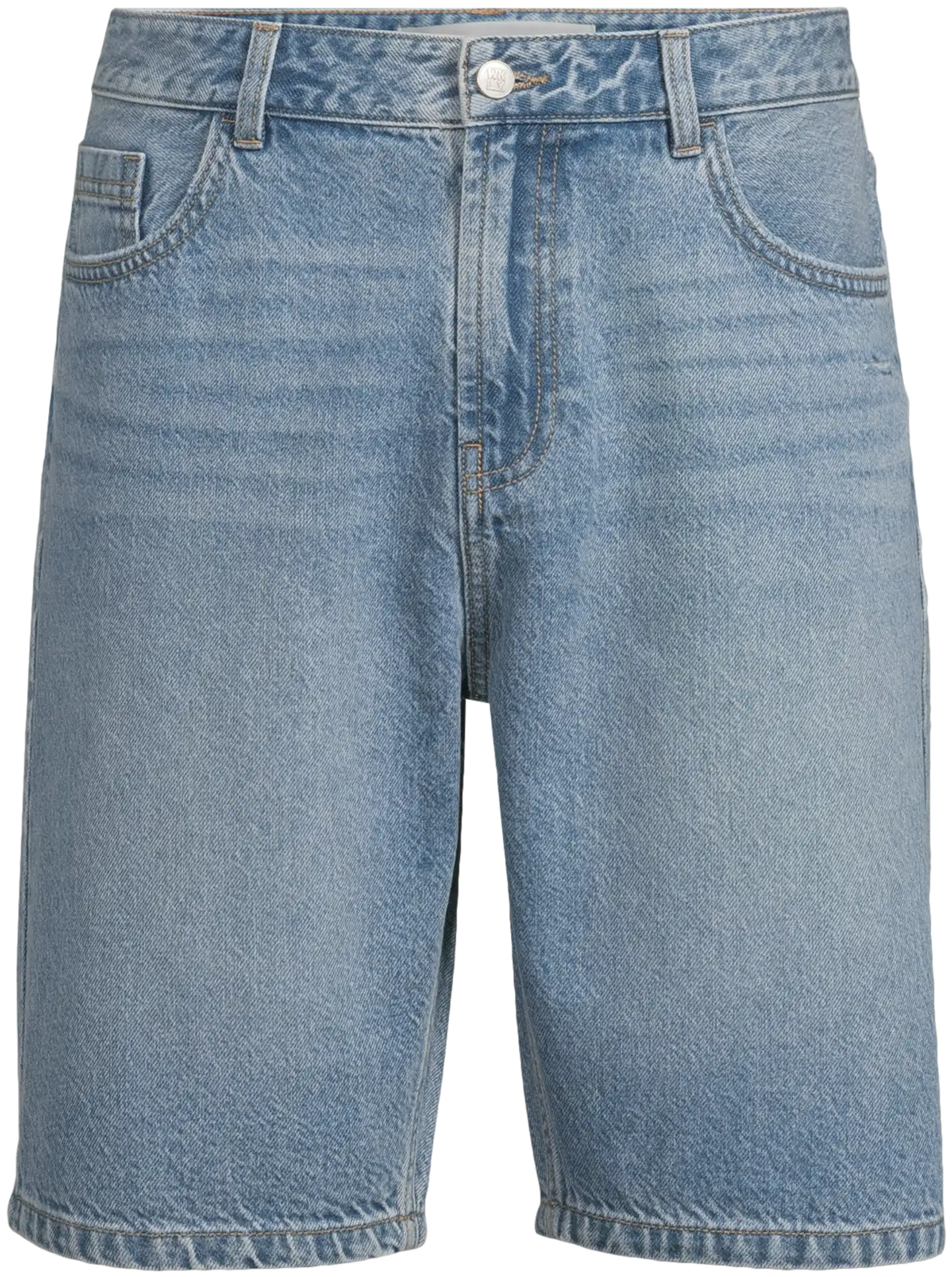 WKLY. miesten farkkushortsit 202W152606 - Med-blue denim washed - 2