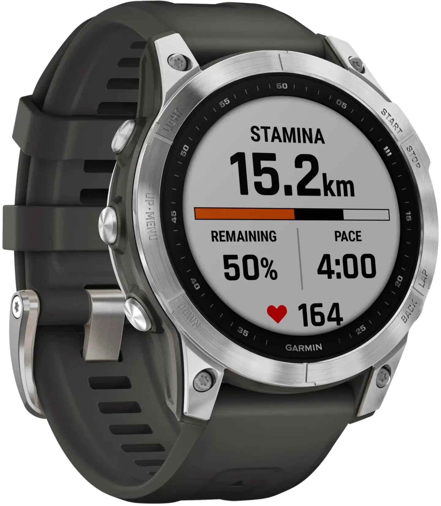 Garmin Fenix 7 hopea/grafiitinharmaa multisport GPS kello - 6