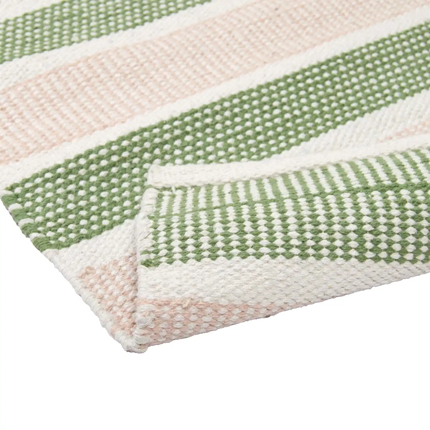 ihankotona puuvillamatto Foksi 160x230 cm vihreä-roosa - 3
