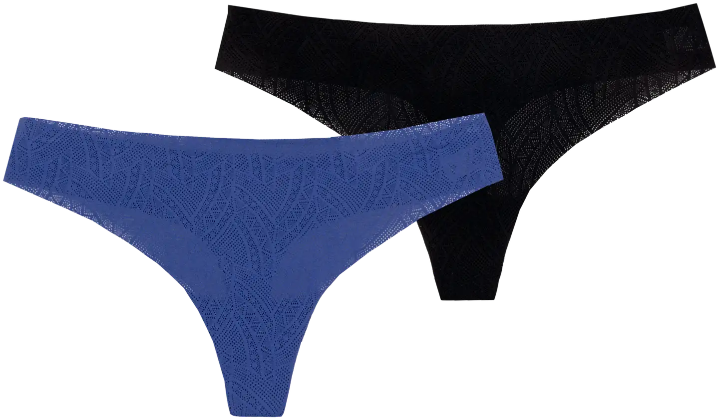 Actuelle naisten string-alushousut 210A082522 2-pack - Black/Skipper blue - 1