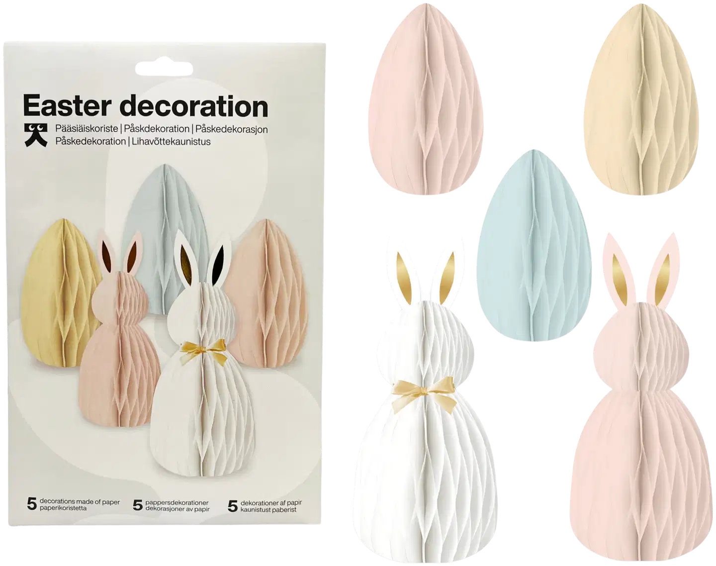 Toyrock Paperikennopuput  (2 kpl) 11*25 cm ja pääsiäismunat (3 kpl) 9*15 cm - 1