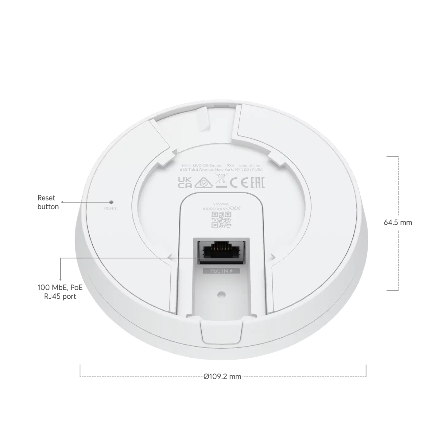 Ubiquiti 2K HD PoE -kattokupukamera korkealla resoluutiolla UVC-G5-Dome - 10