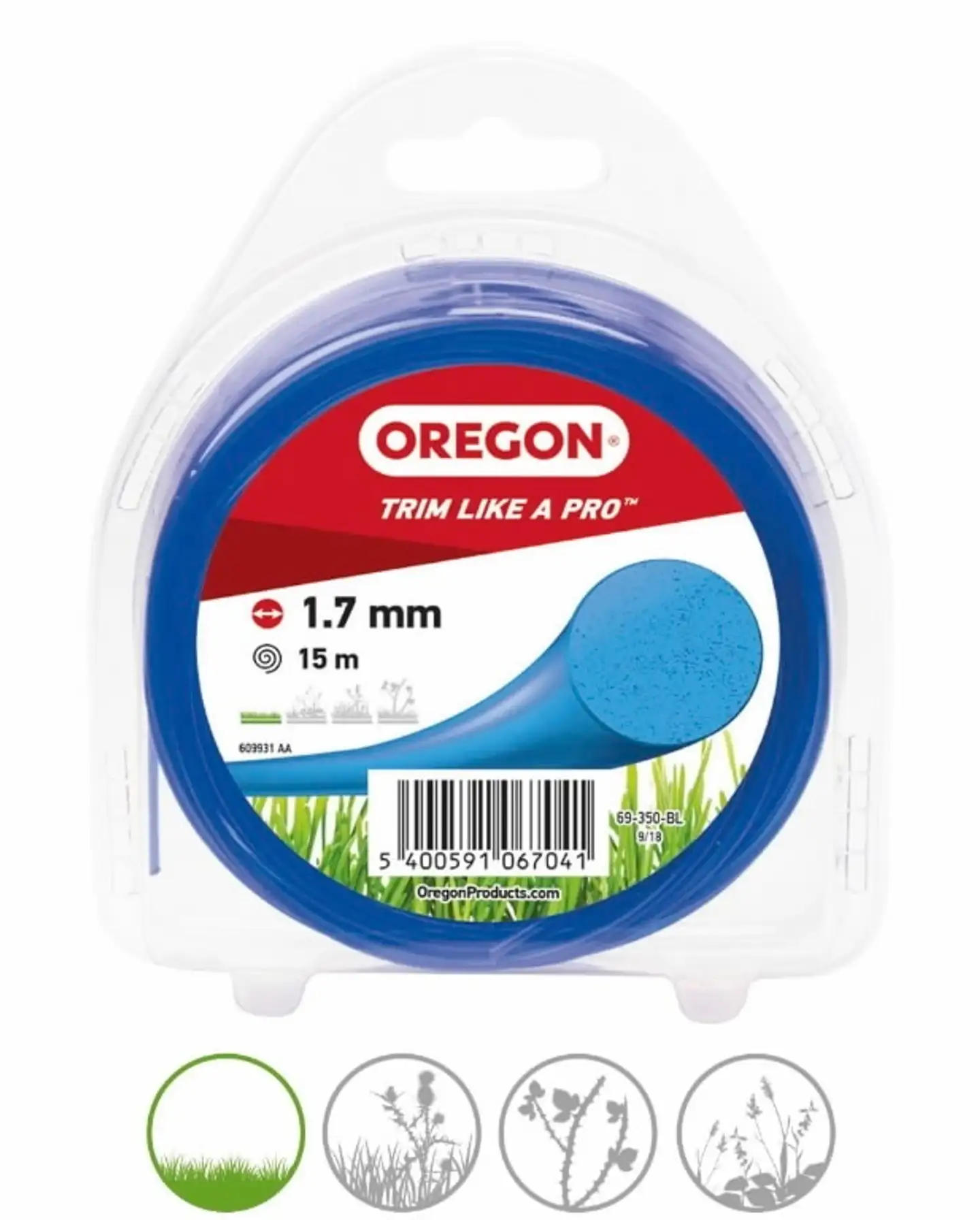 Oregon ruohotrimmerin siimakieppi 1,7 mm 15 m