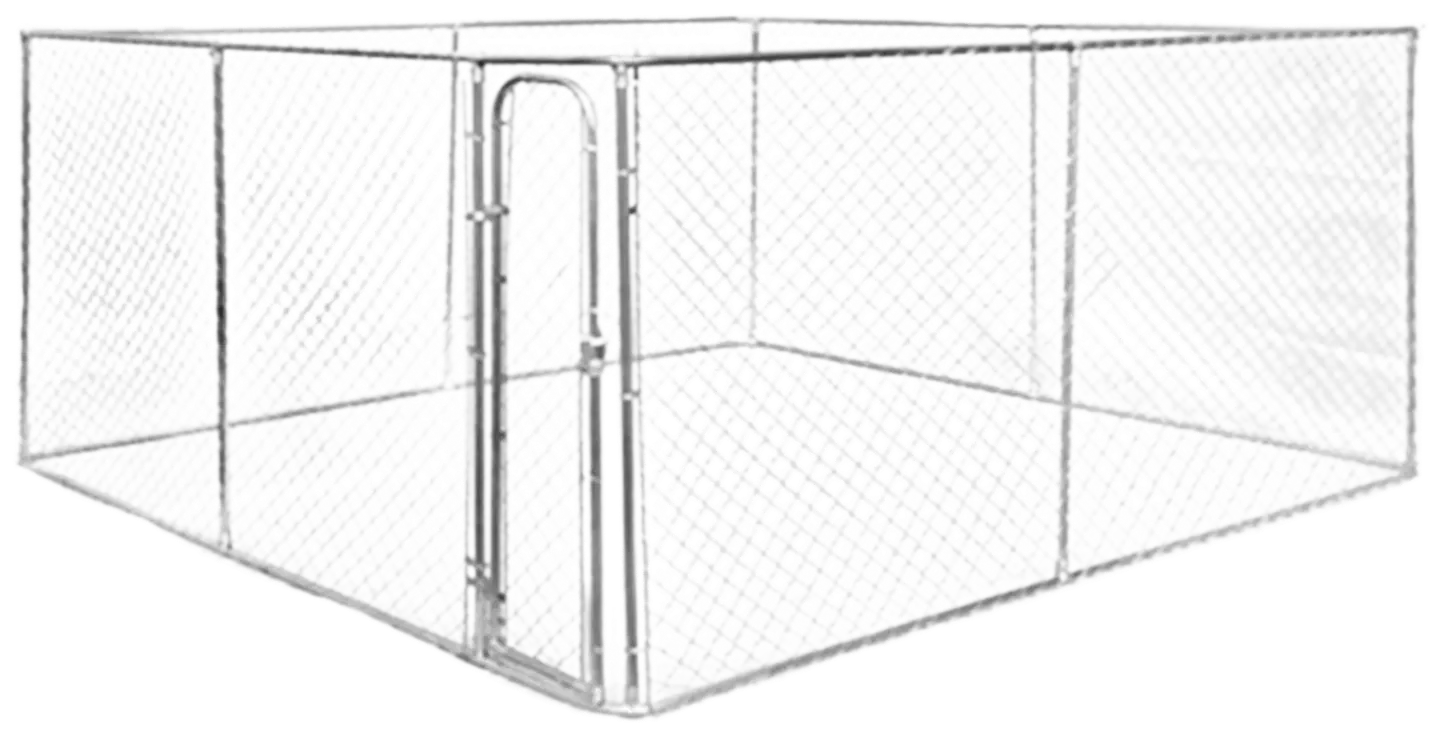 Trekker koira-aitaus 3x3 m harmaa - 1