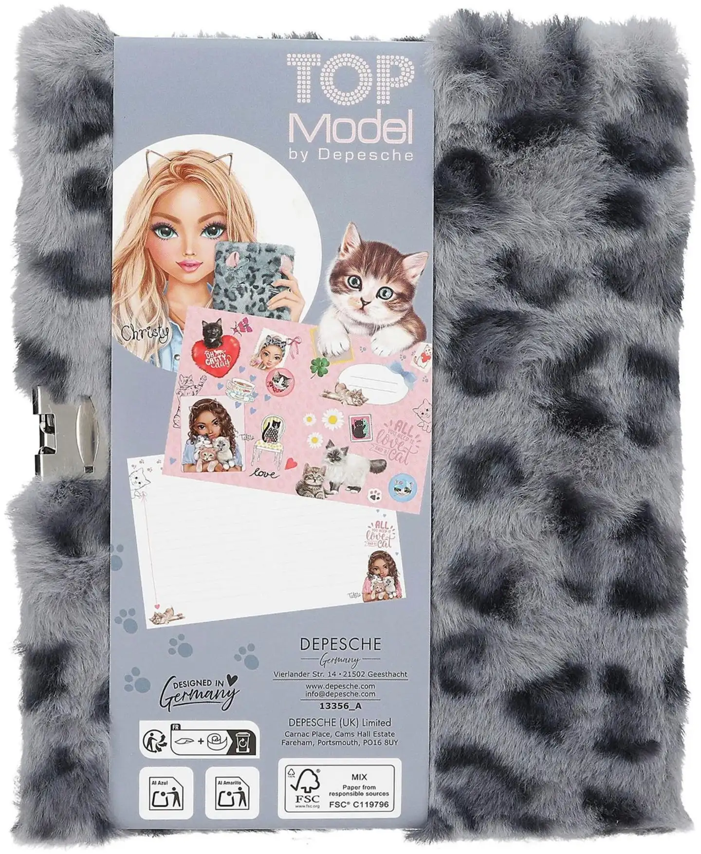 TOPModel Päiväkirja pörrökannella, harmaa - 4