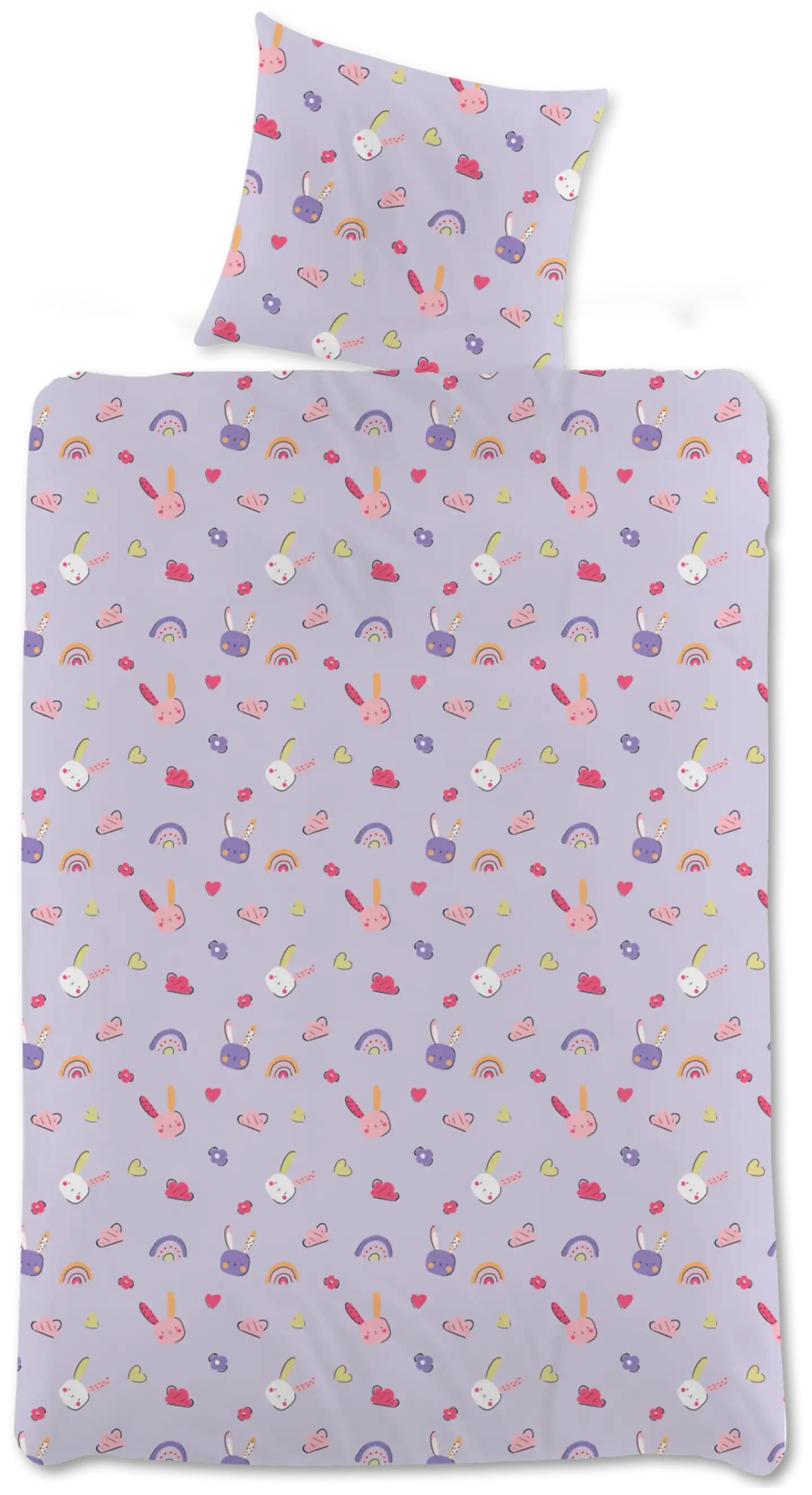 Ciraf lasten pussilakanasetti Bunny 120x160+40x60 cm lila