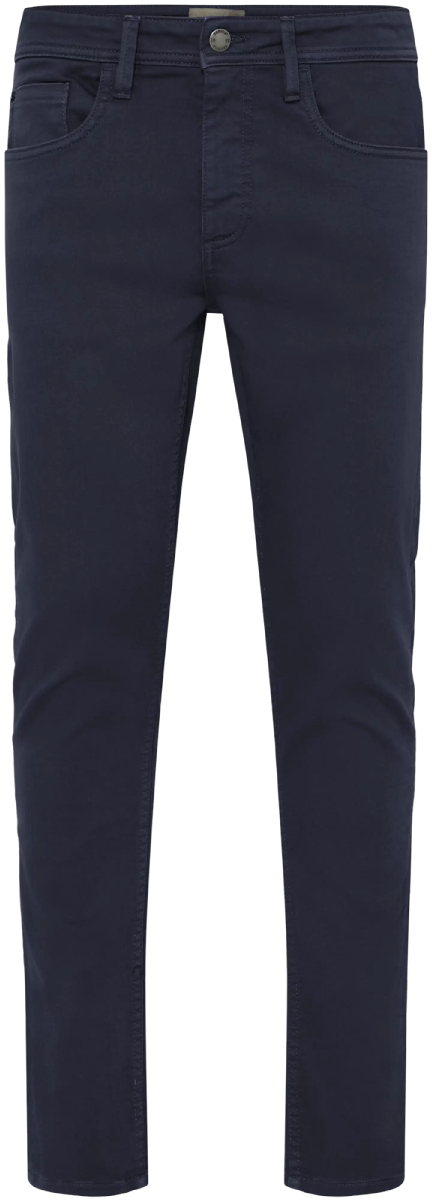 Blend, mukavat miesten 5-tasku housut jogg denim -kankaasta. Pehmeä ja joustava materiaali, normaali vyötärö, tasaisen tumma pesu ja vetoketjukiinnitys. - Salute - 1