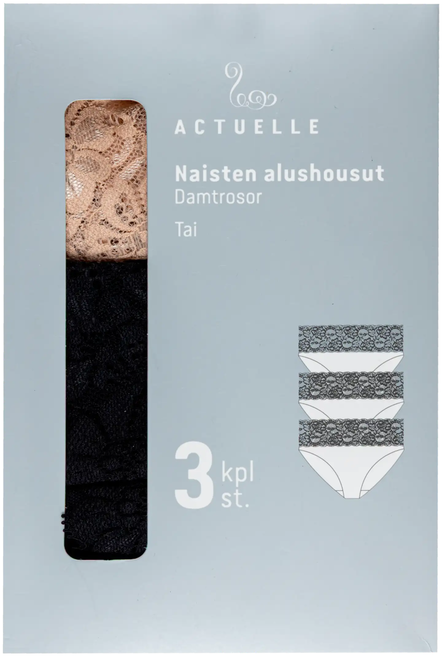 Actuelle naisten alushousut 210A332529 3-pack - Multicolor - 3