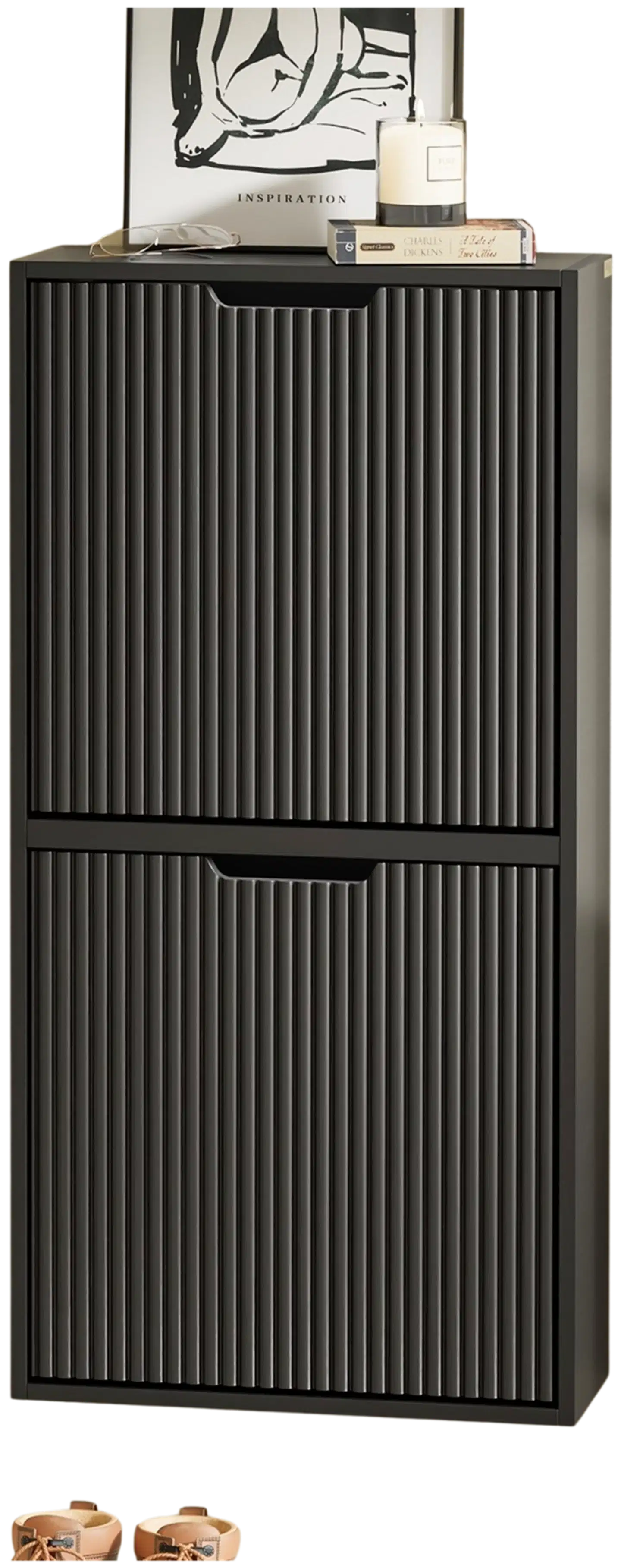 SoBuy kenkäkaappi musta FSR204-SCH - 2