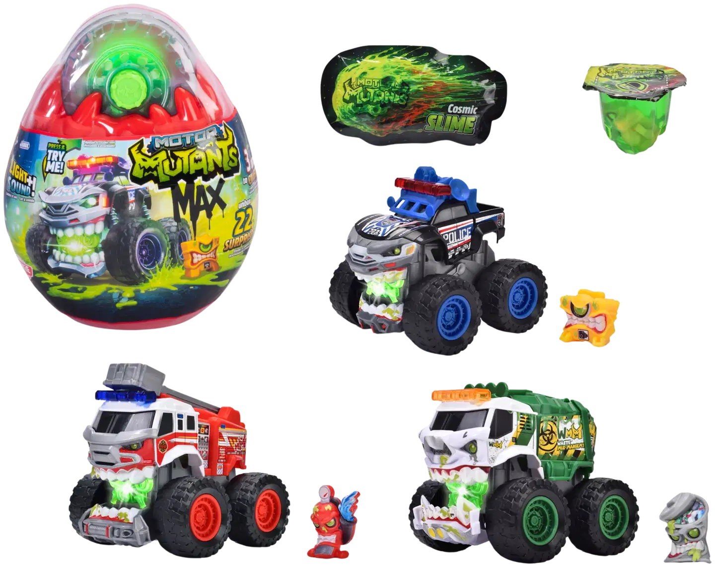 Dickie Toys - Motor Mutants Max -ajoneuvot, koottava keräilyauto, 13 cm, valo- ja äänitoiminto, useita erilaisia, myydään yksittäin