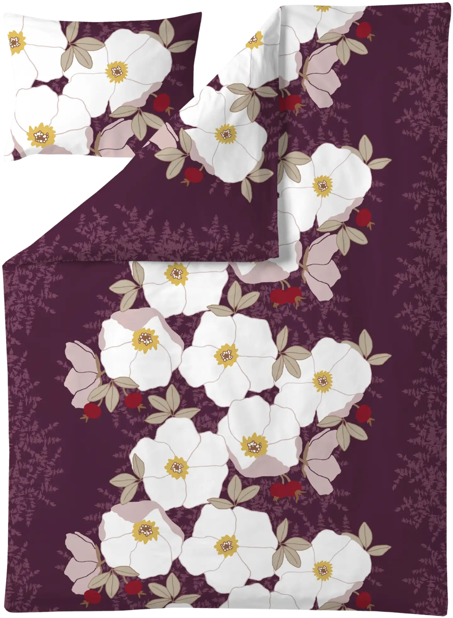 Finlayson satiini pussilakanasetti Rosa 150X210+50X60 luumu - 1