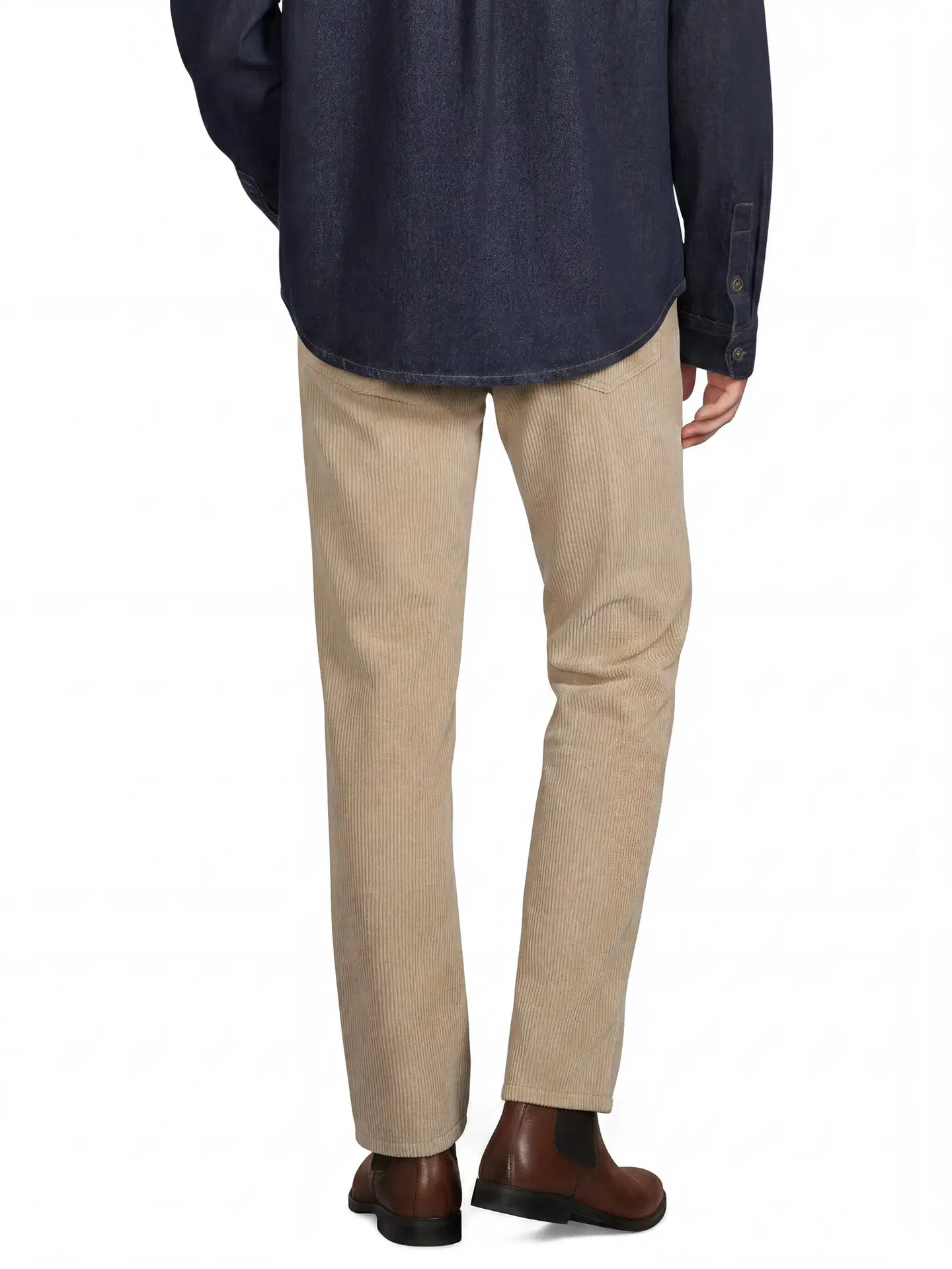 WKLY. miesten vakosamettihousut wide leg 202W312674 - Sand - 3