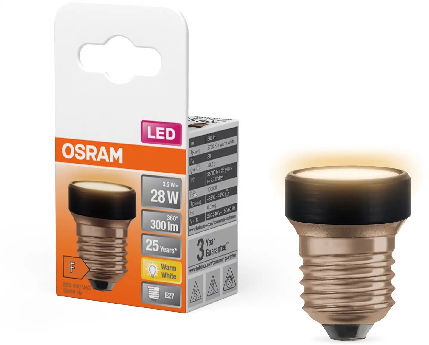 OSRAM LED-lamppu Star Flat 3,5W 2700K 300lm E27 - 3