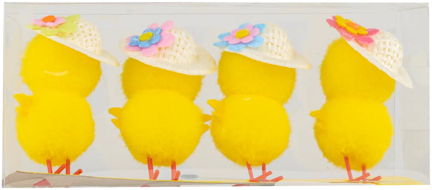 Pääsiäistipu hatulla 6 cm 4 kpl - 2