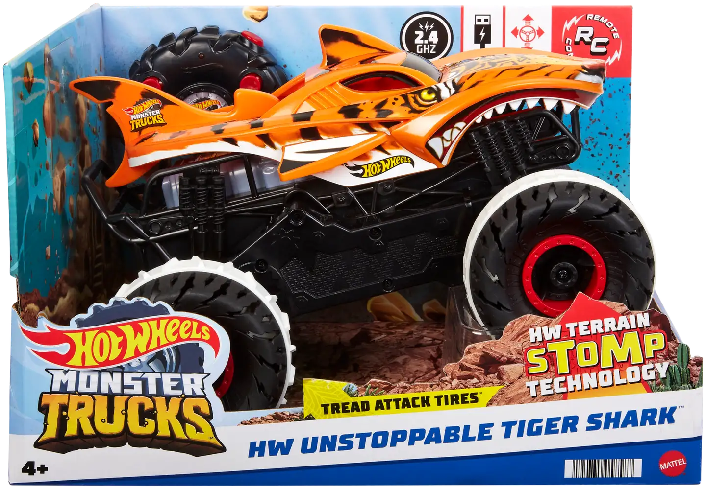 Hot Wheels Monster Trucks HW Unstoppable Tiger Shark R/C - 1