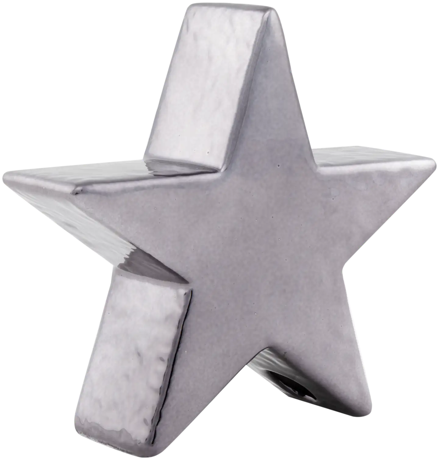 Pöytäkoriste keraaminen tähti hopeanvärinen