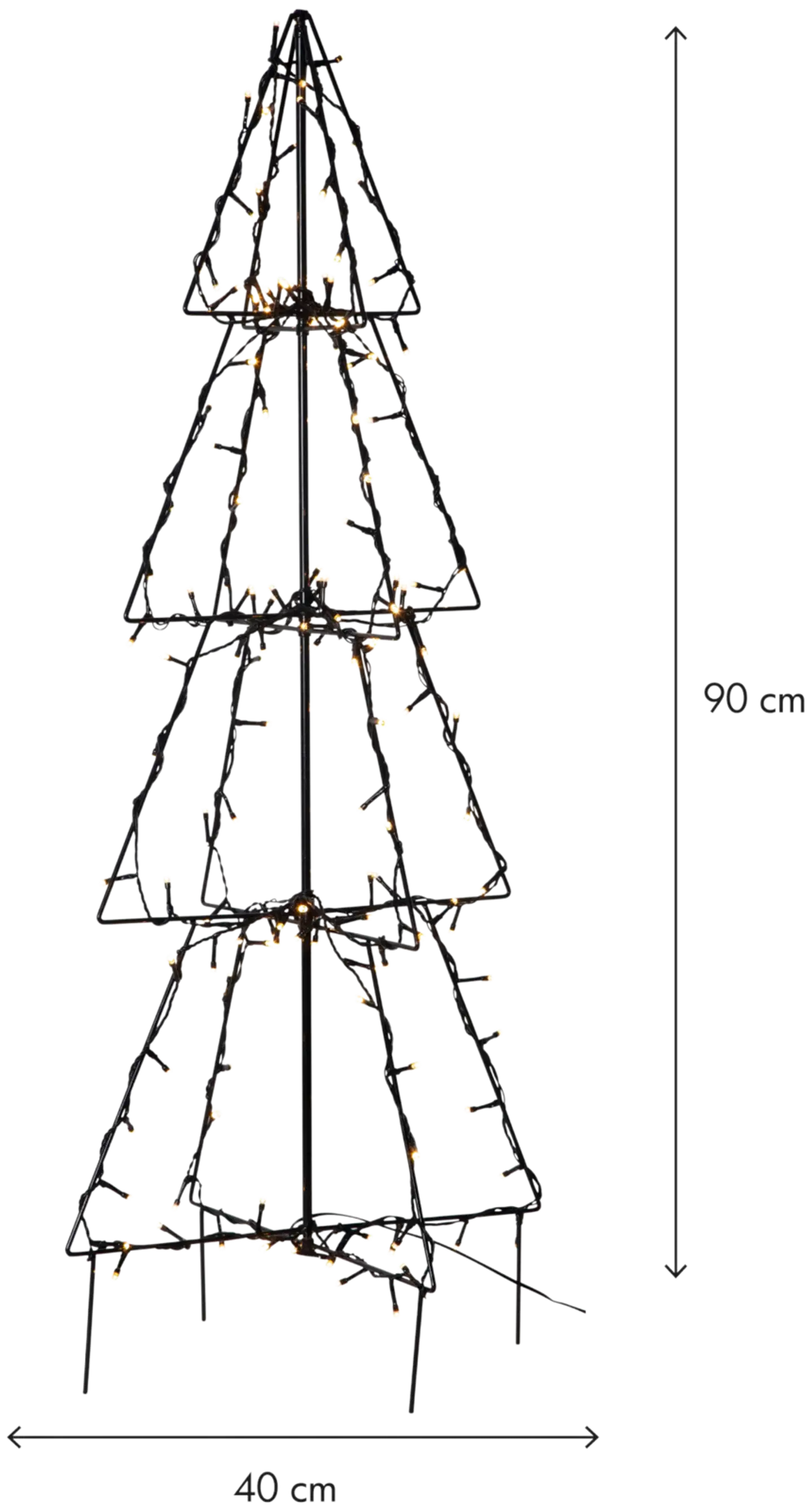 Star Trading LED ulkokoristekuusi Foldy 3,6W 2500K musta - 2