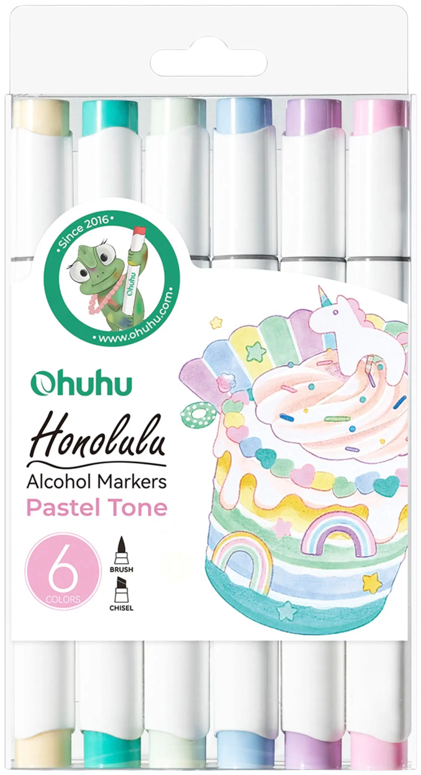 Ohuhu Honolulu huopakynä kaksikärkinen Pastelli 6 kpl - 1