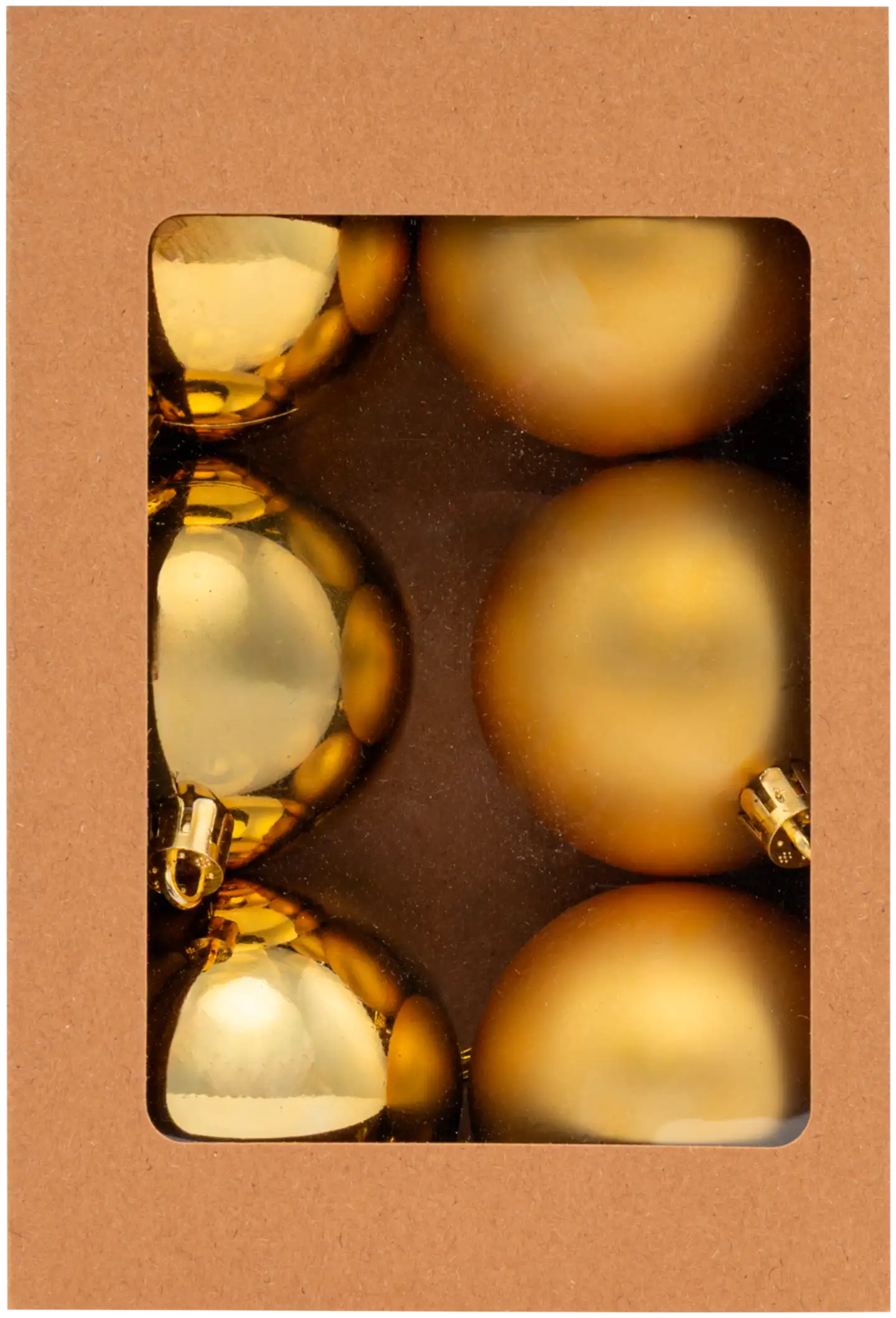 Joulupallo 6 cm 6 kpl kulta - 1