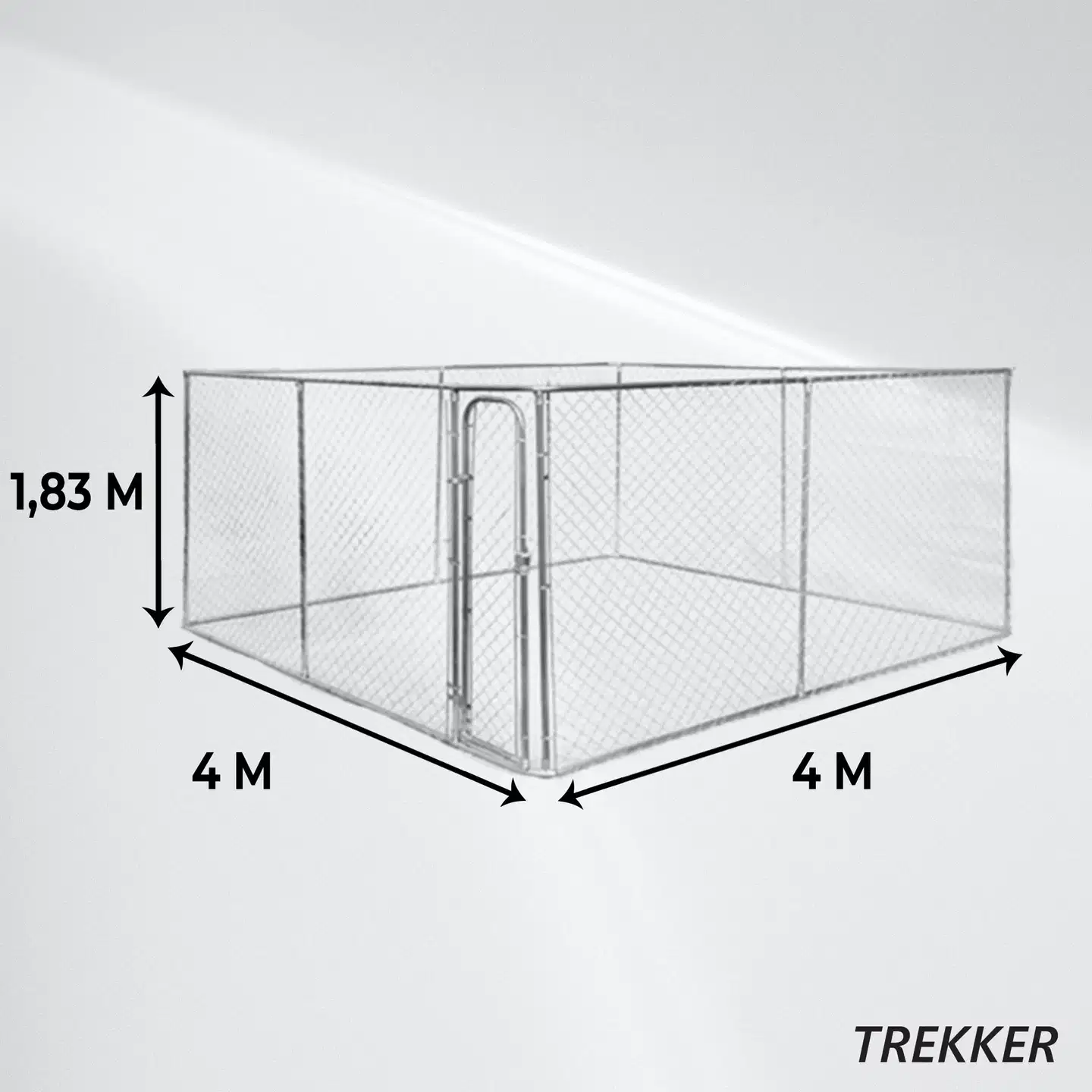Trekker koira-aitaus 4x4 m harmaa - 3
