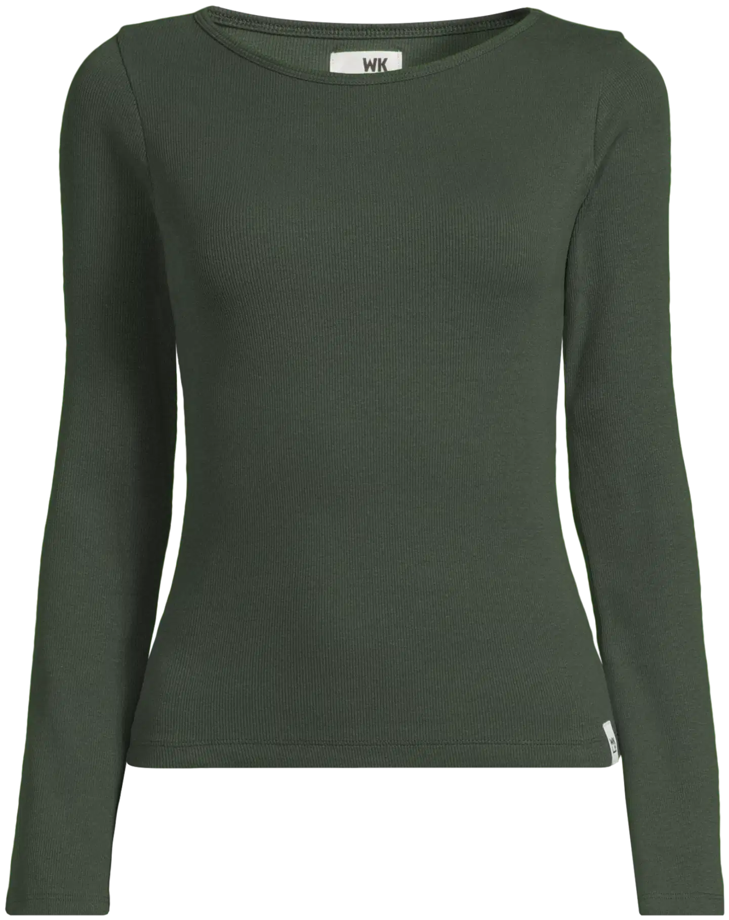 WKLY. naisten ribbitrikoopusero boatneck, levenevä hihansuu 213W312603 - Deep Forest - 2