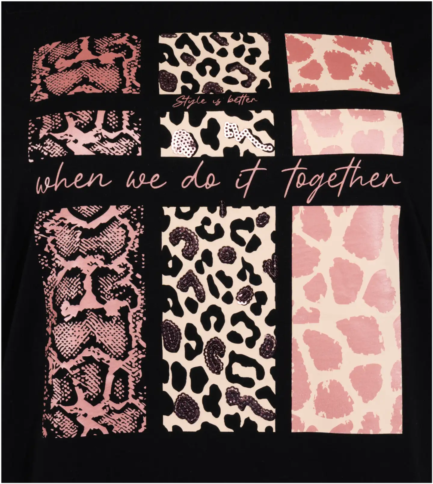 House naisten T-paita 213HP09120, D-mitoitus - Black Print - 2