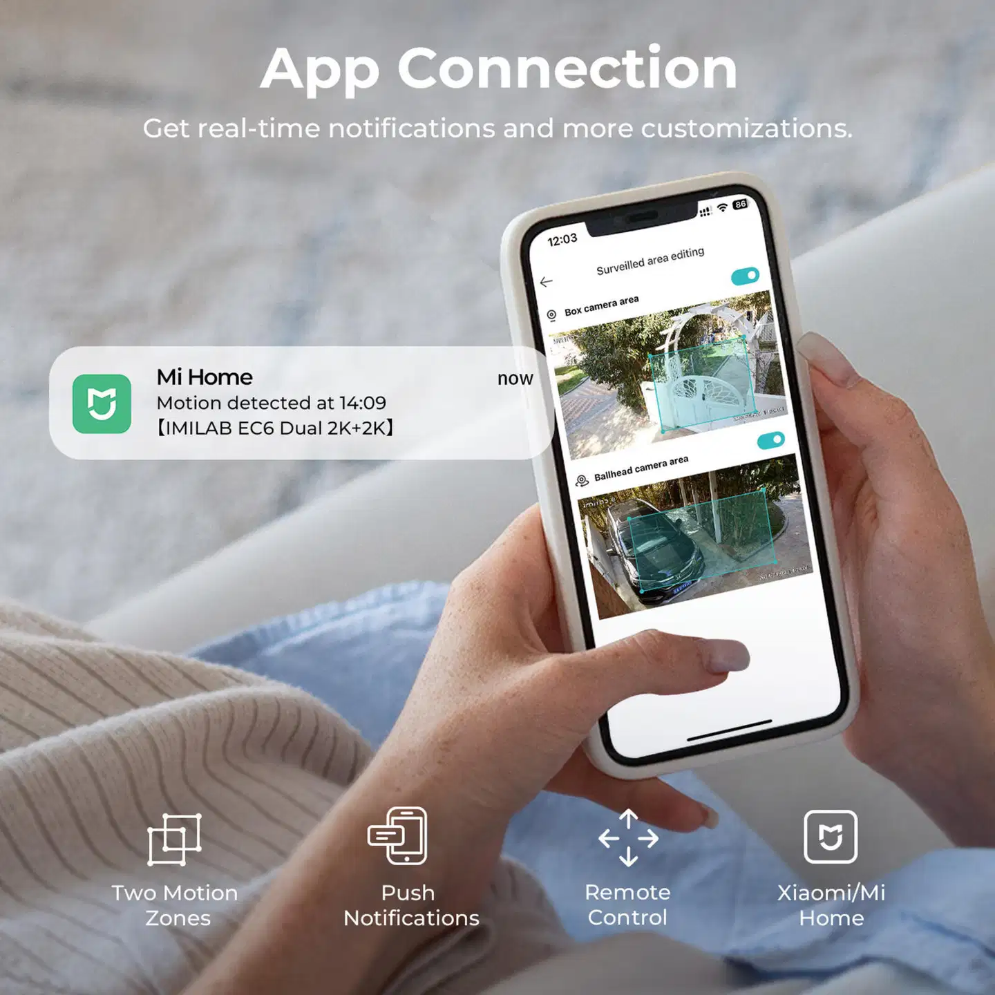 Imilab EC6 Dual 2K+2K WiFi -valvontakamera kahdella objektiivilla ulkokäyttöön CMSXJ68A - 9