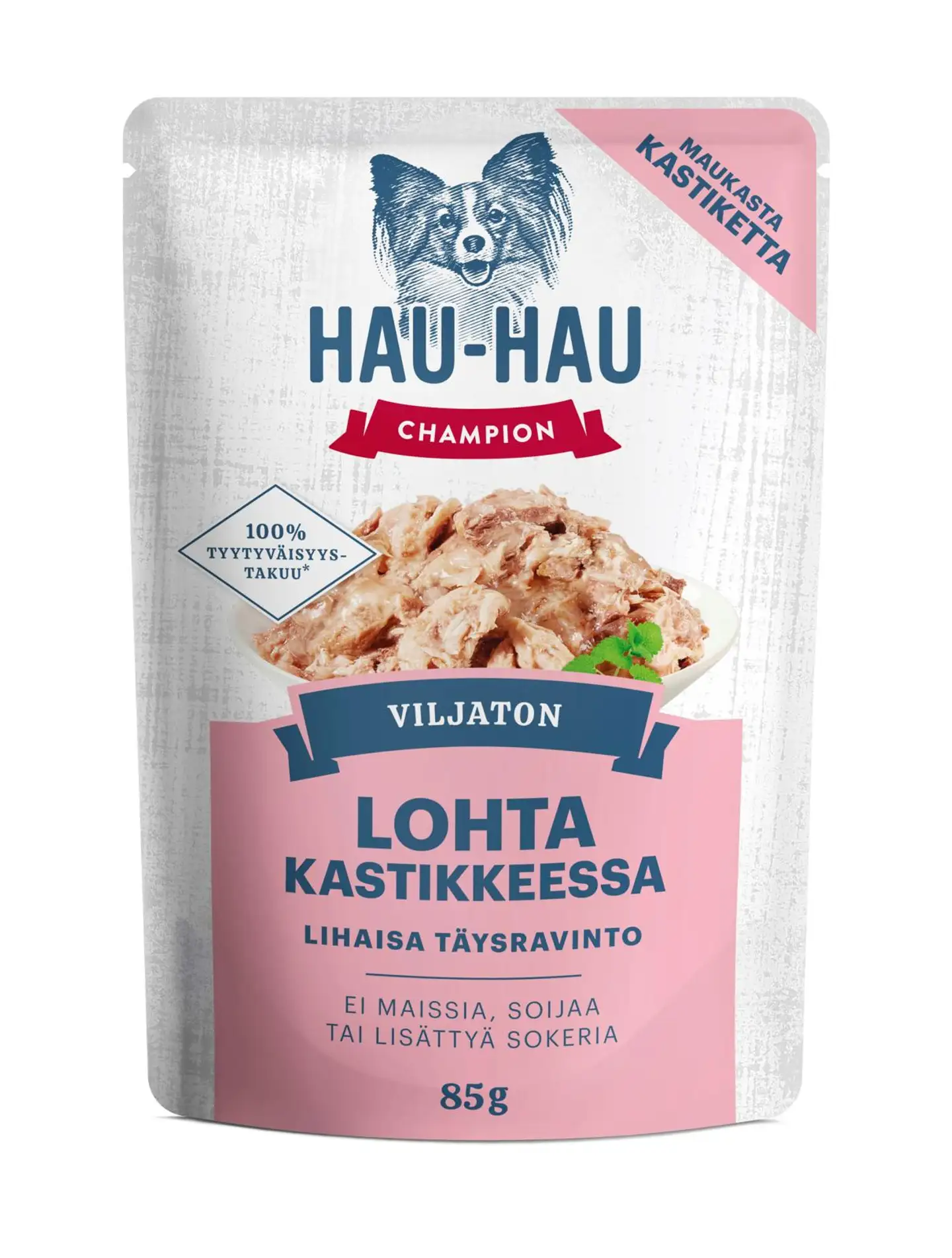 Hau-Hau Champion Viljaton lohta kastikkeessa annosateria täysravinto 85 g