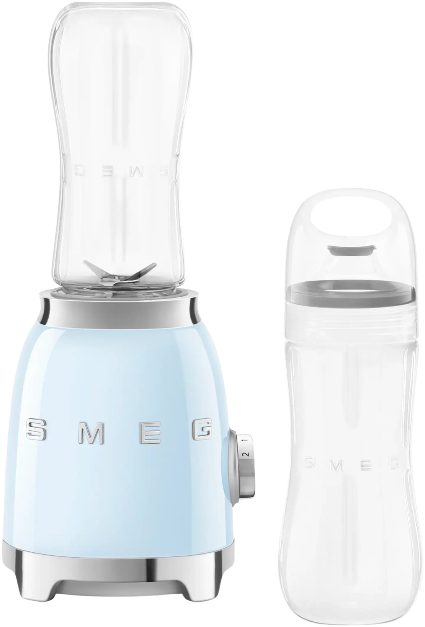 Smeg PBF01PBEU pieni tehosekoitin kahdella 600ml pullolla, pastellinsininen - 4