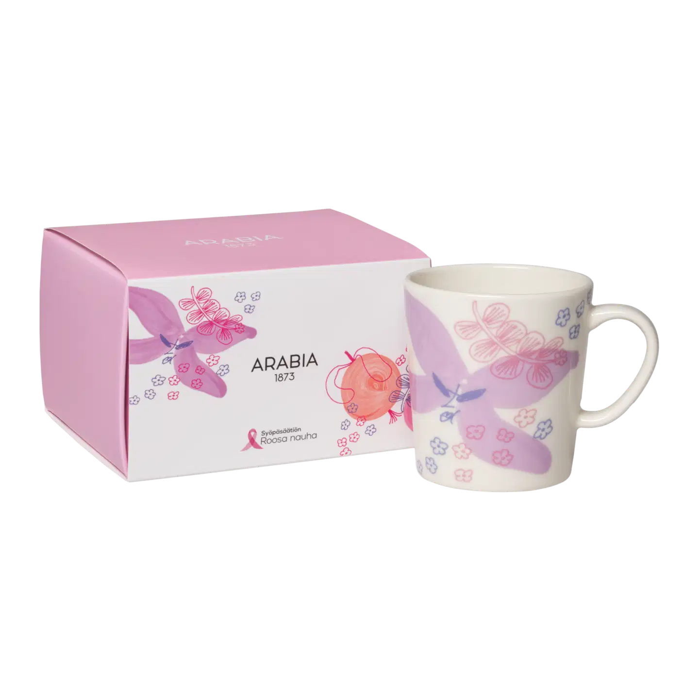 Arabia Kukkamaa villi muki 0,3L Roosa nauha - 2