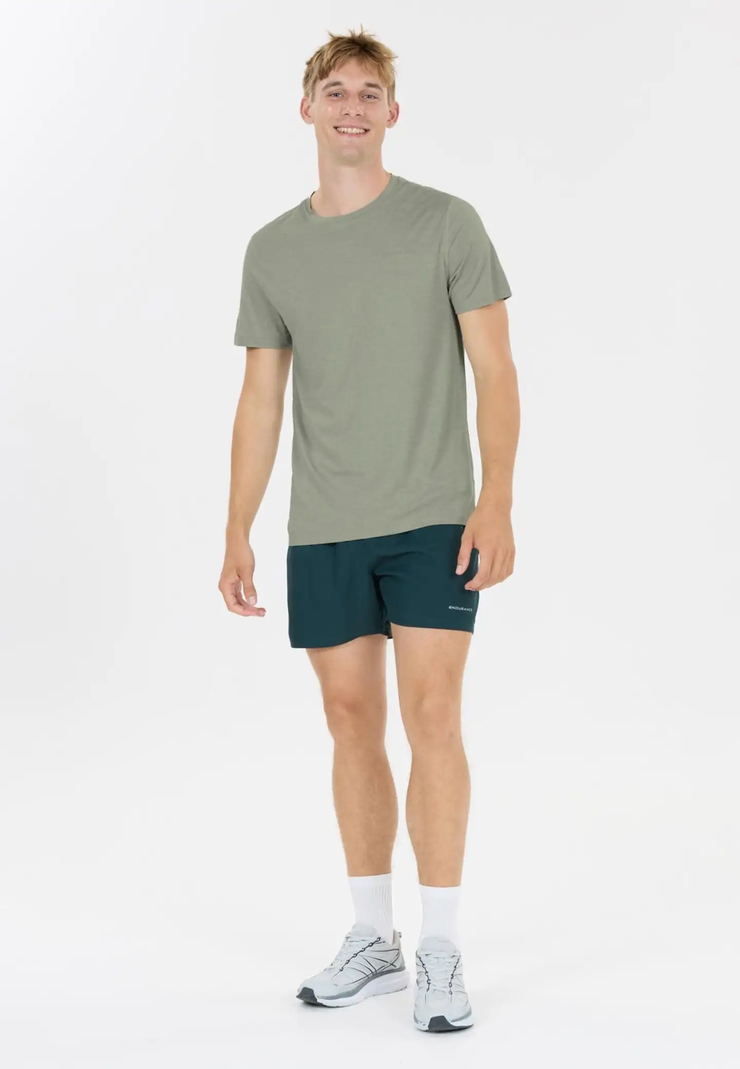 Endurance miesten lyhythihainen Abdon treenipaita - 3267 Green Milieu - 3