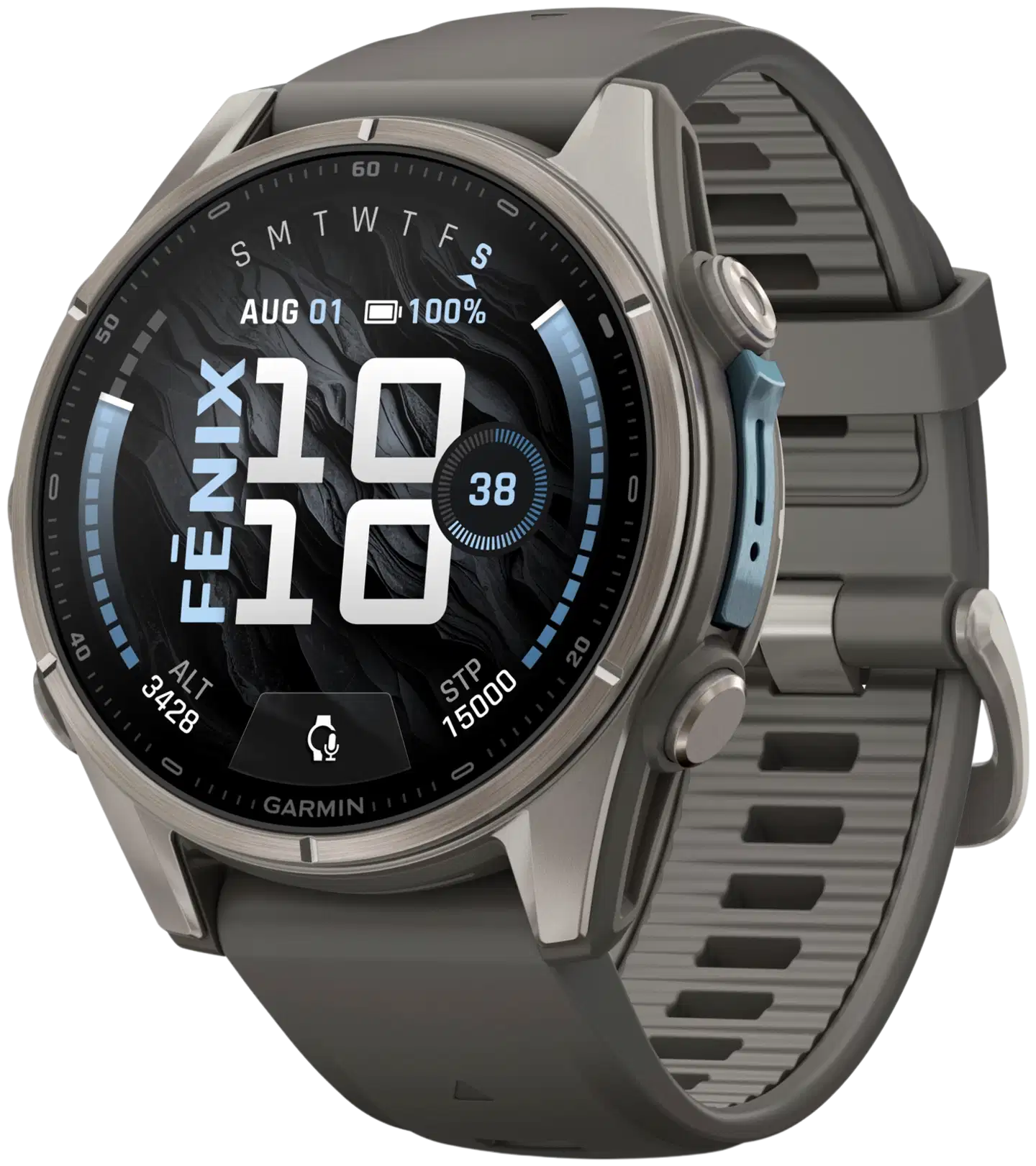 Garmin Fenix 9 43 mm titaani- ja kivenharmaa urheilukello - 1