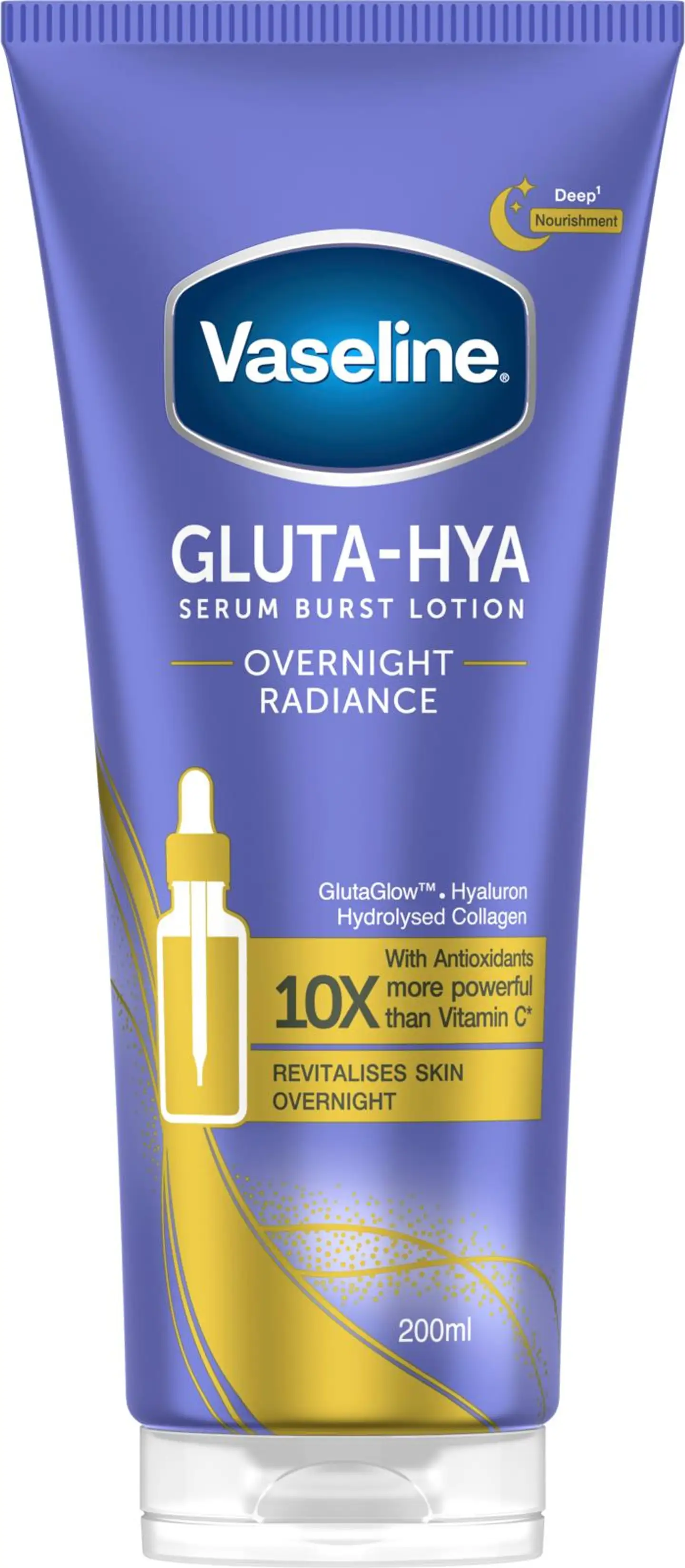 Vaseline Gluta-Hya Overnight Radiance Serum Burst Lotion  200 ml