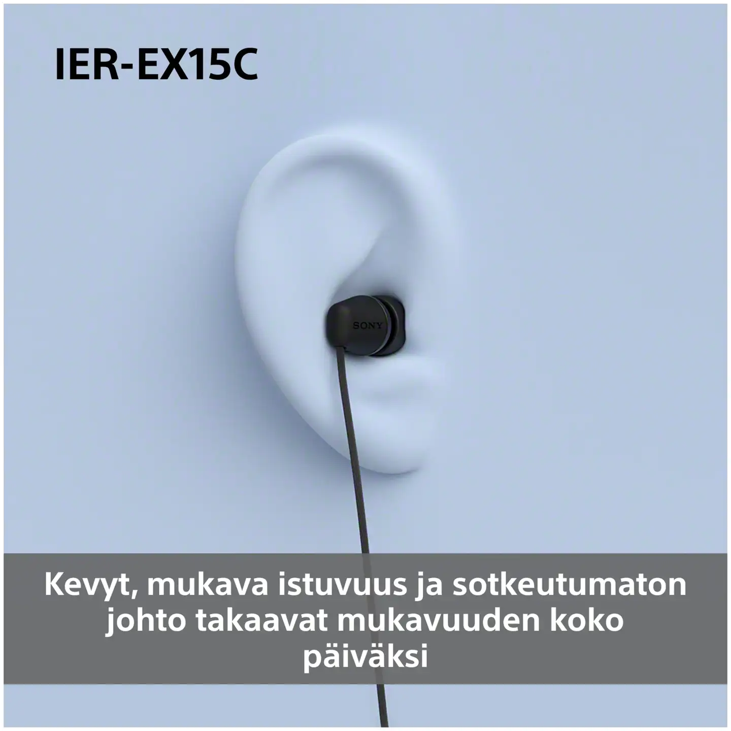 Sony langalliset nappikuulokkeet USB-C liitännällä IER‑EX15CB musta - 4