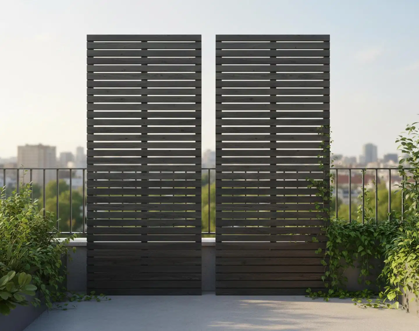 Miljöörakennus näkösuojaritilä vaaka 179X80X3cm grafiitin harmaa - 4