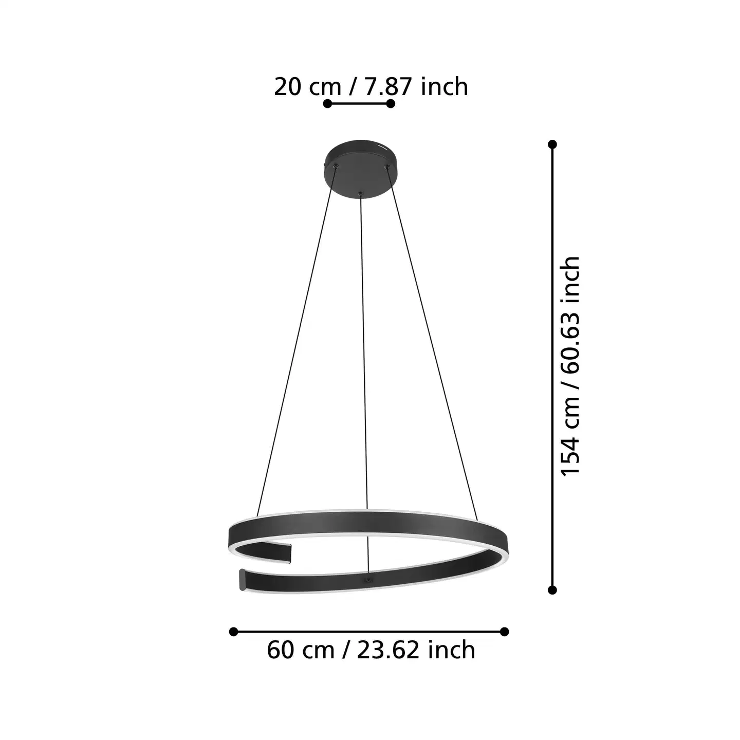 EGLO Riippuvalaisin connect.z Andabaia-z led 42,5W Ø60cm musta/valkoinen - 4