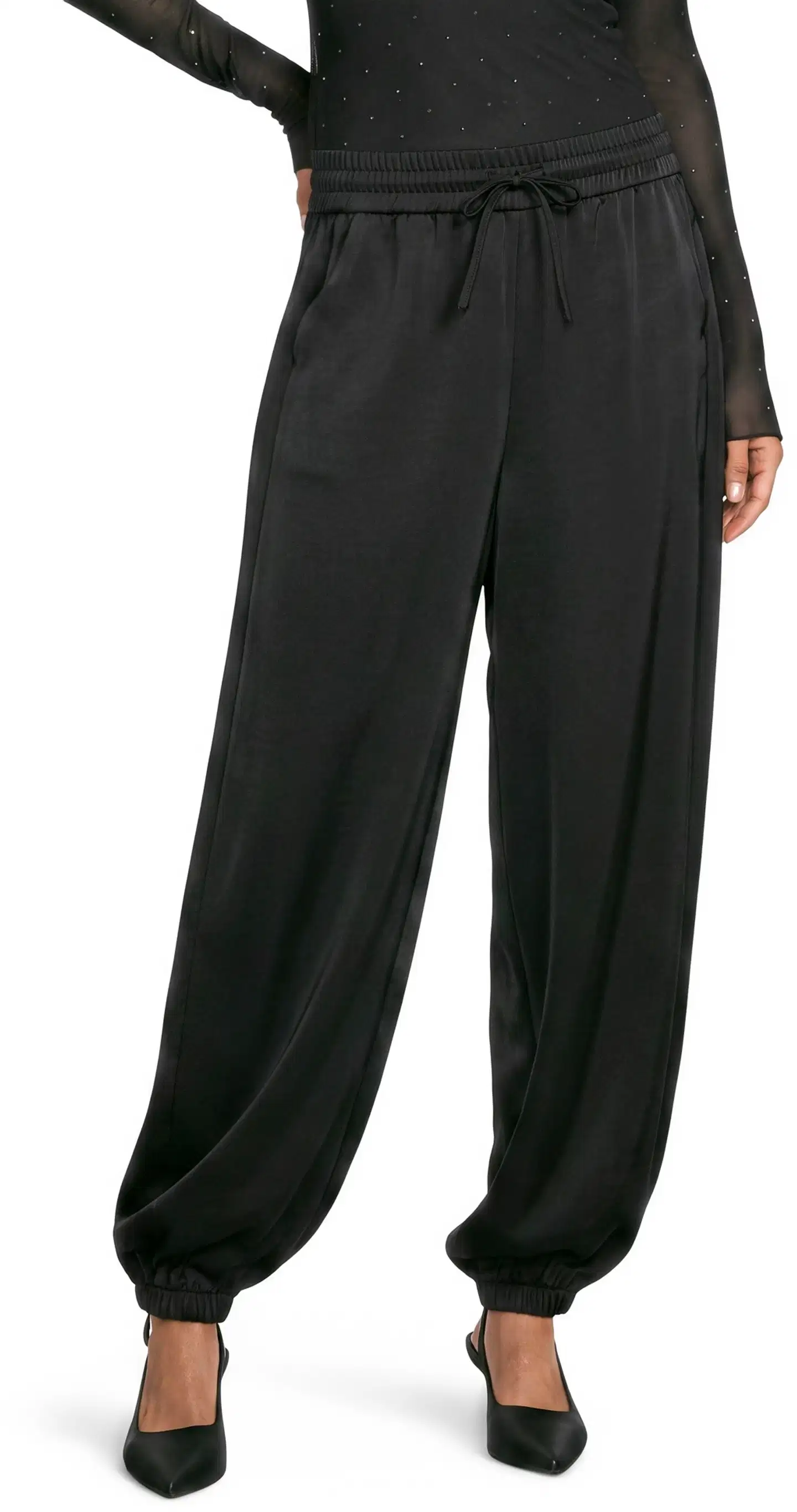 WKLY. naisten satiinijuhlahousut 222W126920 - Black - 1
