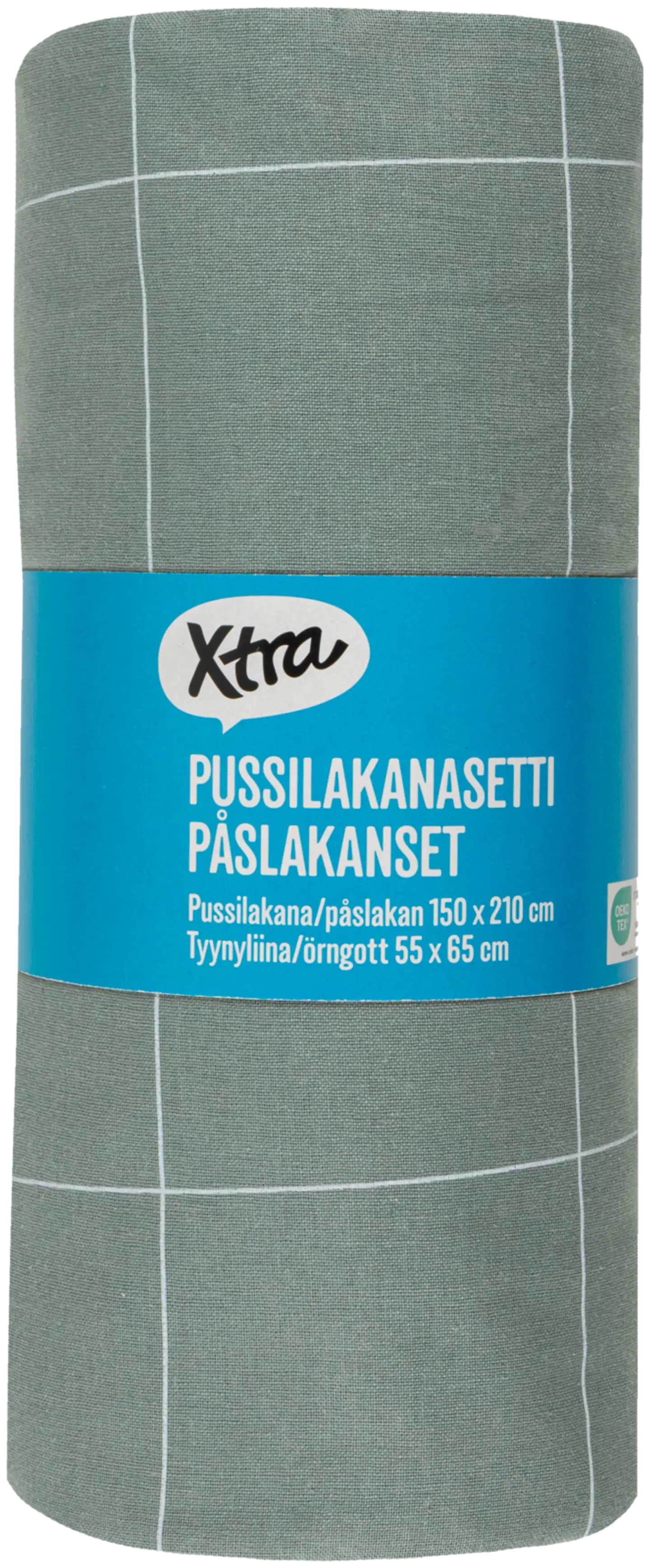 Xtra pussilakanasetti Check 150x210 cm vihreä - 3