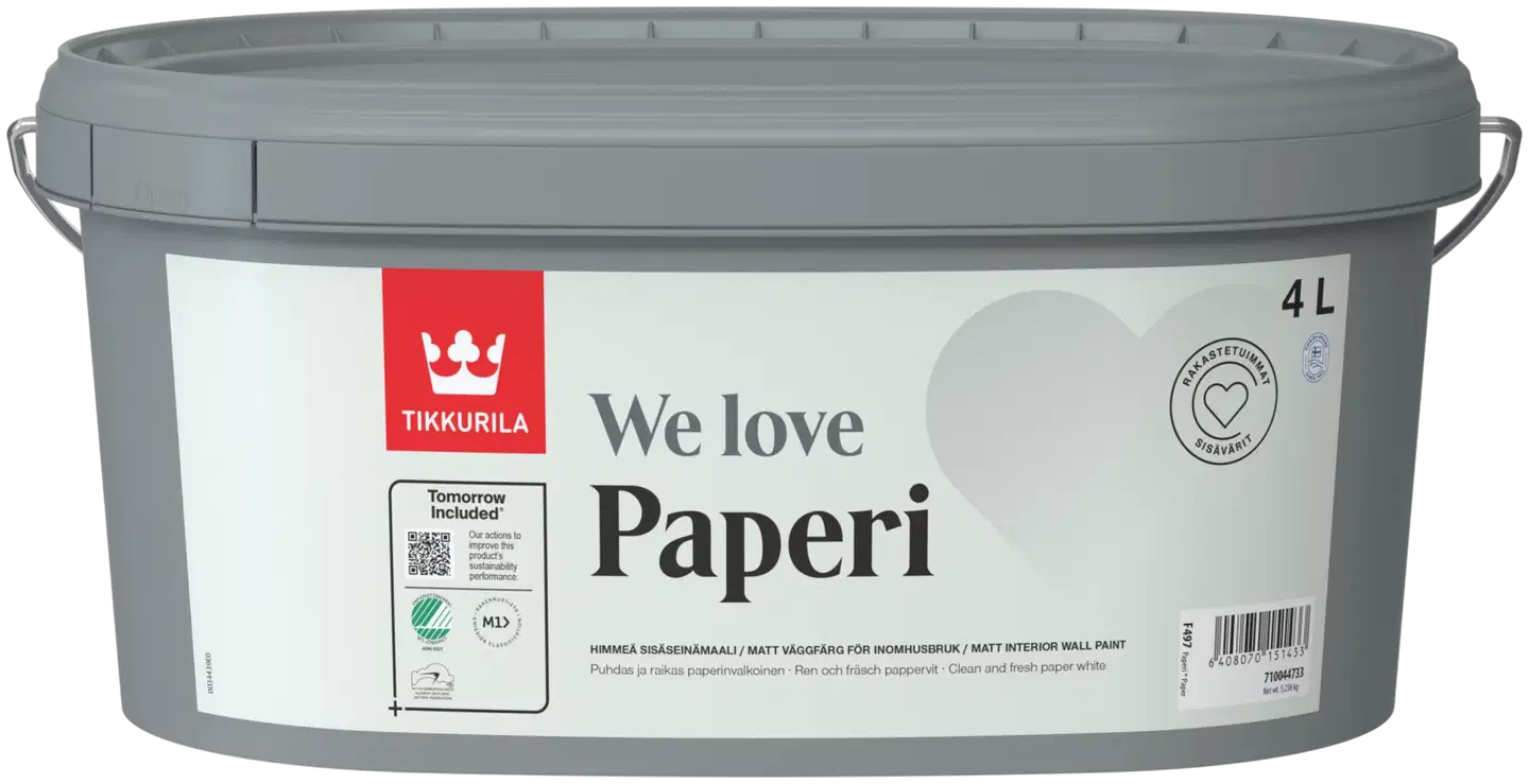 Tikkurila sisäseinämaali We love – Tikkurila Paperi 4 l