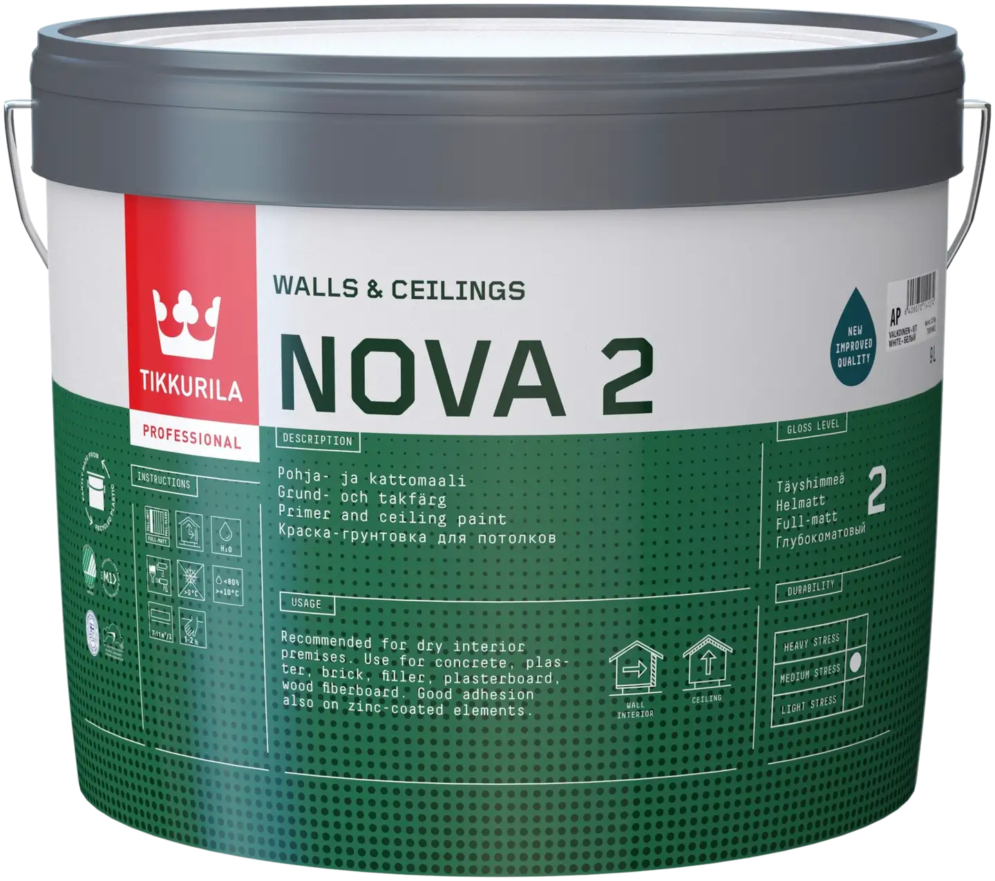 Tikkurila Nova 2 pohja- ja kattomaali 9l AP