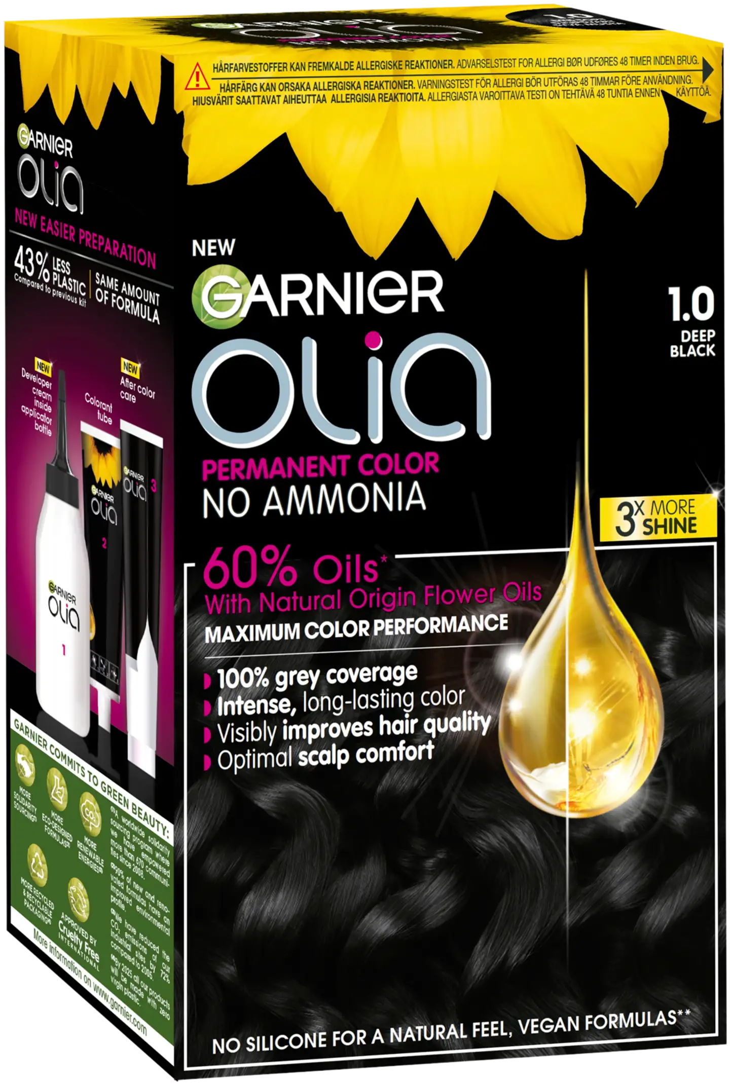 Garnier Olia 1.0 Night Black kestoväri 174ml - 2