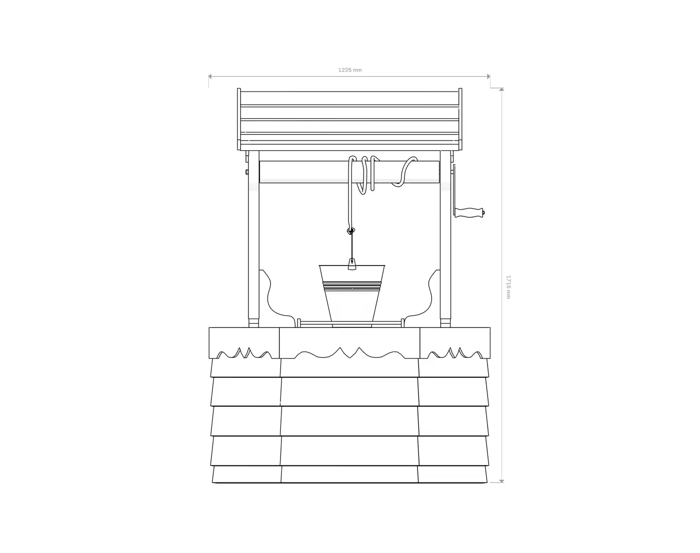 Pihakaivo punainen, mukana vinssi ja köysi. Sopii sisähalkaisijaltaan 80 cm oleville betonirenkaille - 4