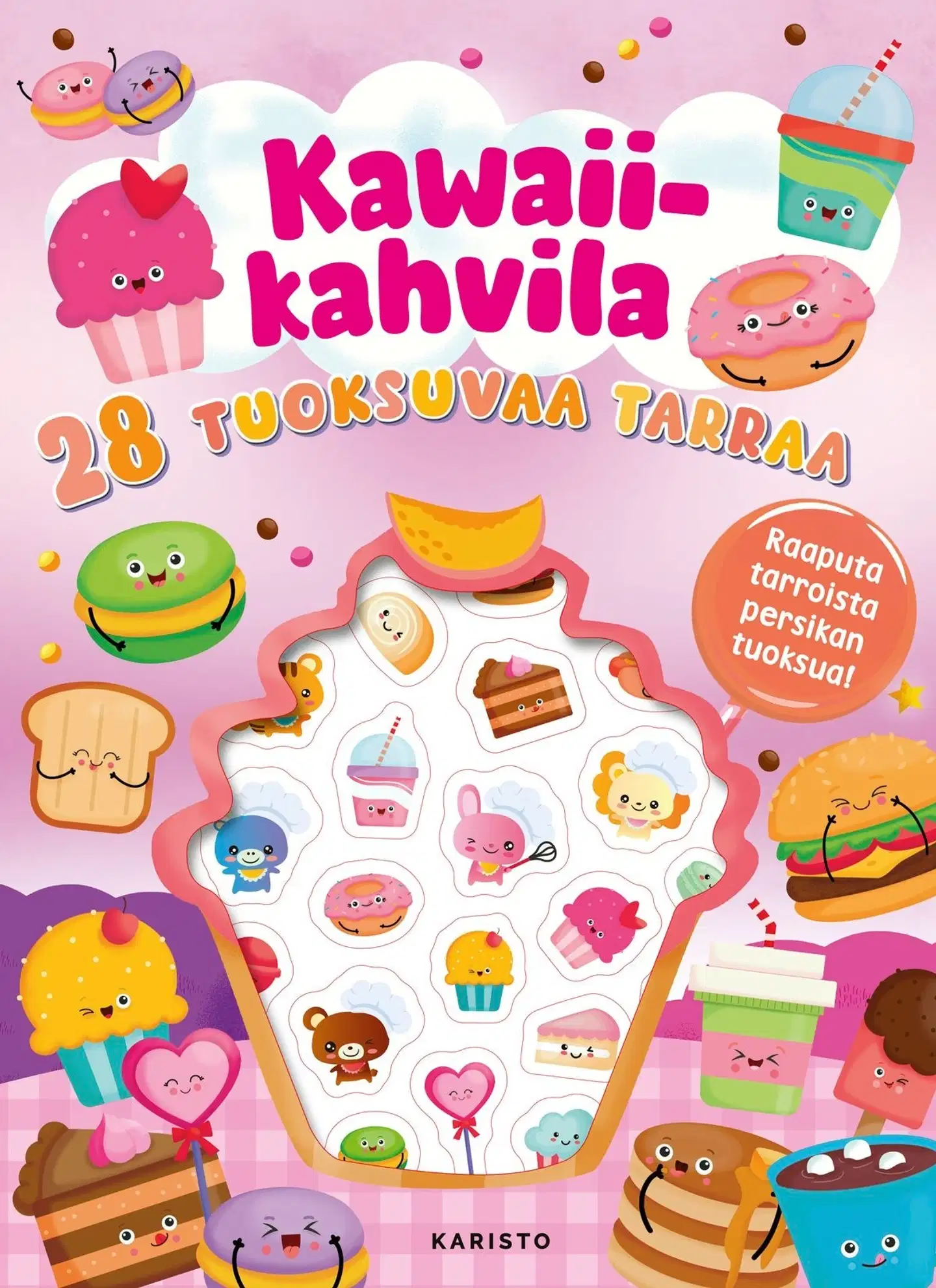 Kawaii-kahvila - 28 tuoksuvaa tarraa - Puuhaa ja kartonkiaskartelua
