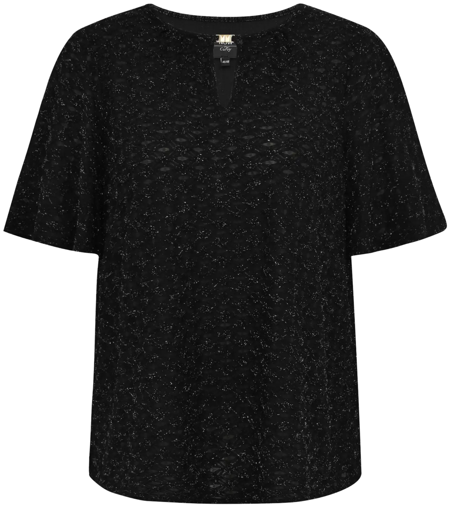 Now Curvy naisten juhlatunika 11861 - Glitter Black - 1