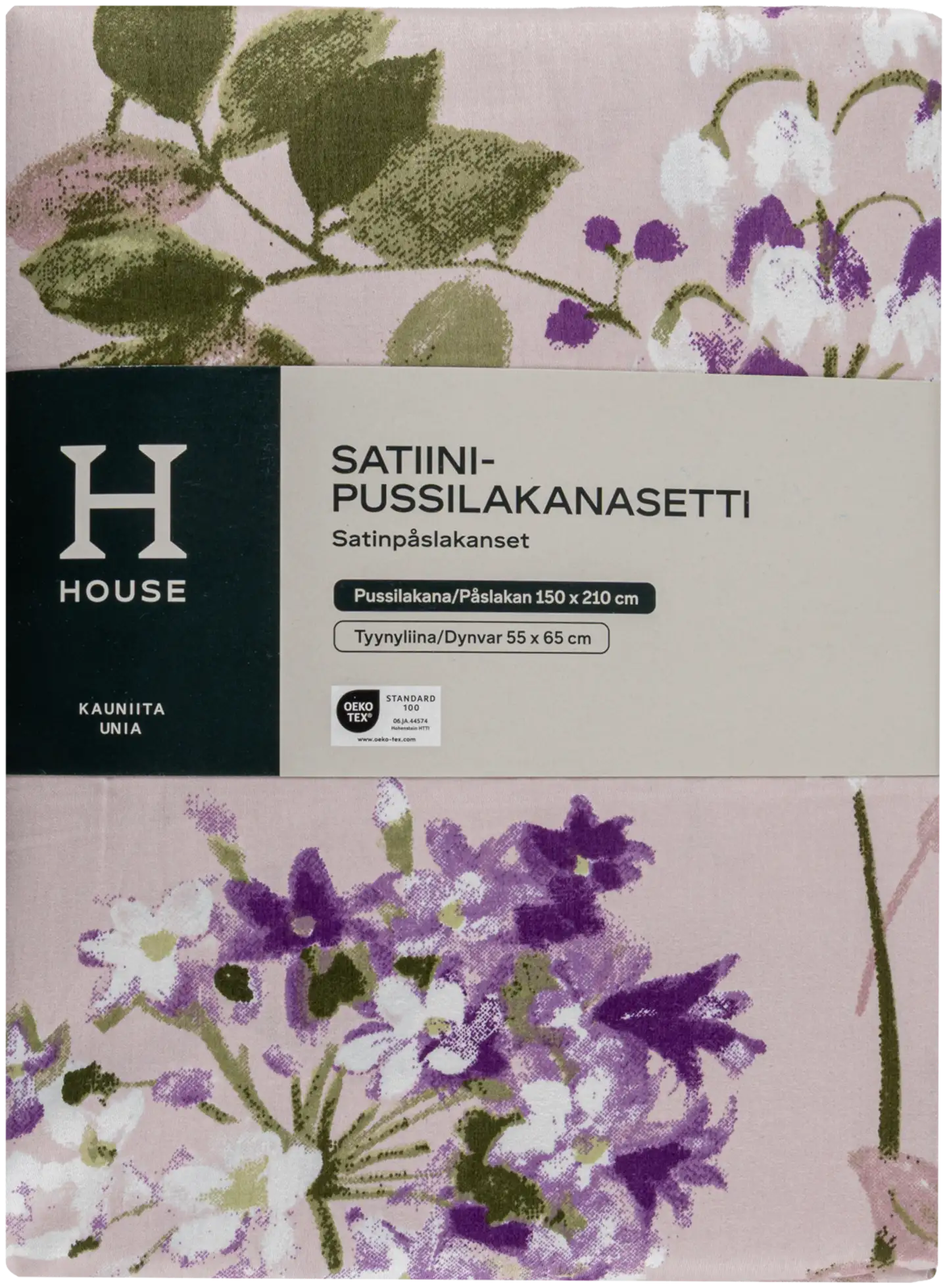 House satiinipussilakanasetti Amanda 150x210 cm vaaleanpunainen - 2